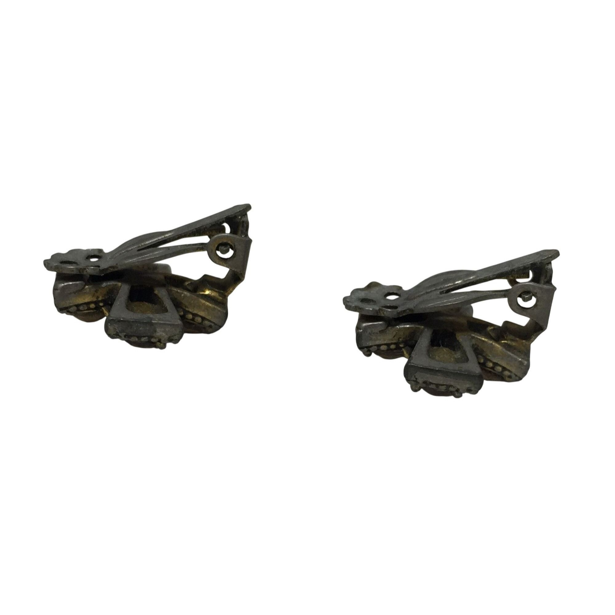 Other Women's Vintage WEISS Rhinestone Cross Shaped Clip On Earrin Size ONE SIZE - 3 Thumbnail