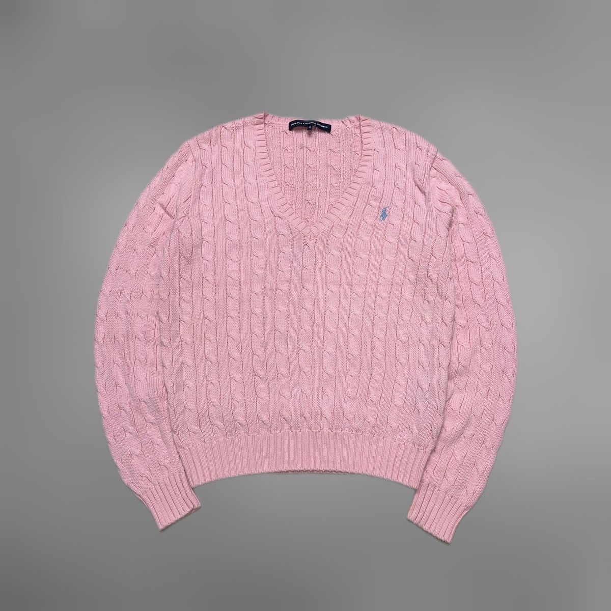 Polo Ralph Lauren Polo Ralph Lauren vintage pink cable knit sweater Size XL / US 12-14 / IT 48-50 - 1 Thumbnail