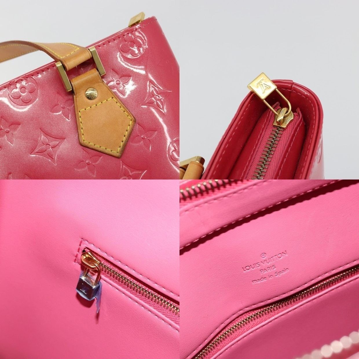 Louis Vuitton Louis Vuitton Monogram Vernis Houston Handbag Pink Size ONE SIZE - 12 Thumbnail