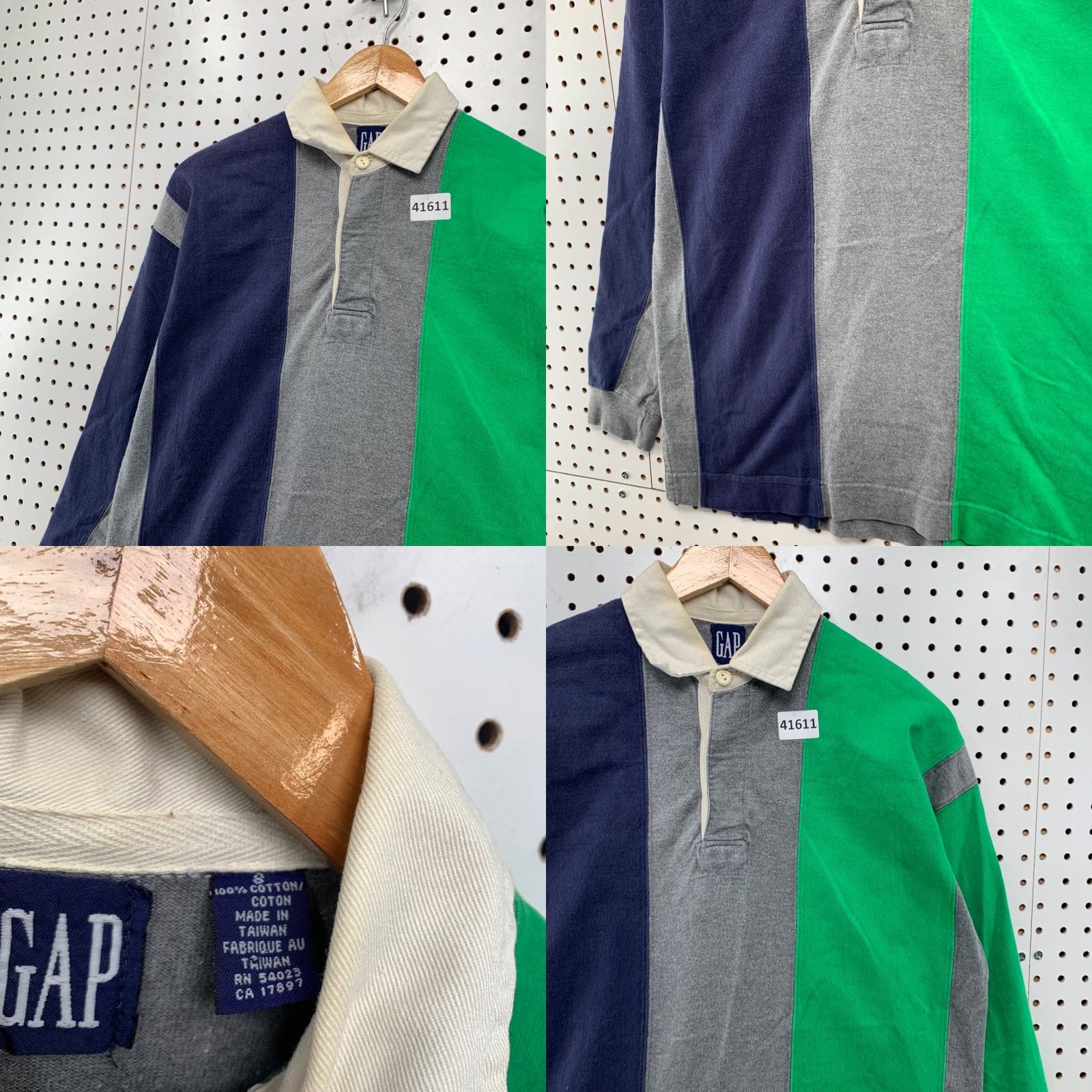 Gap Vintage Gap Rugby Polo Shirt Men Small Gray Horizontal Striped 90s Casual Summer Size US S / EU 44-46 / 1 - 8 Thumbnail