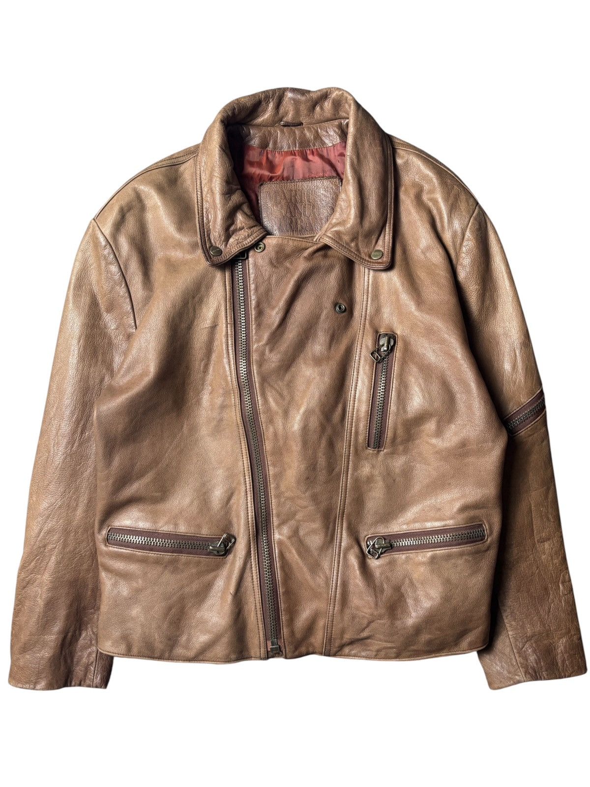 Marithe + Francois Girbaud 1990s Marithe Francois Girbaud Leather Jacket Size US L / EU 52-54 / 3 - 1 Thumbnail