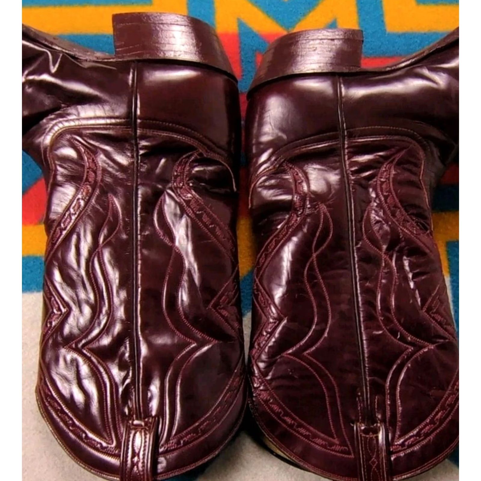 Tony Lama VINTAGE Tony Lama Boots Cowboy El Rey Leather Made In USA 11.5 D Mens Western Size US 12 / EU 45 - 3 Thumbnail