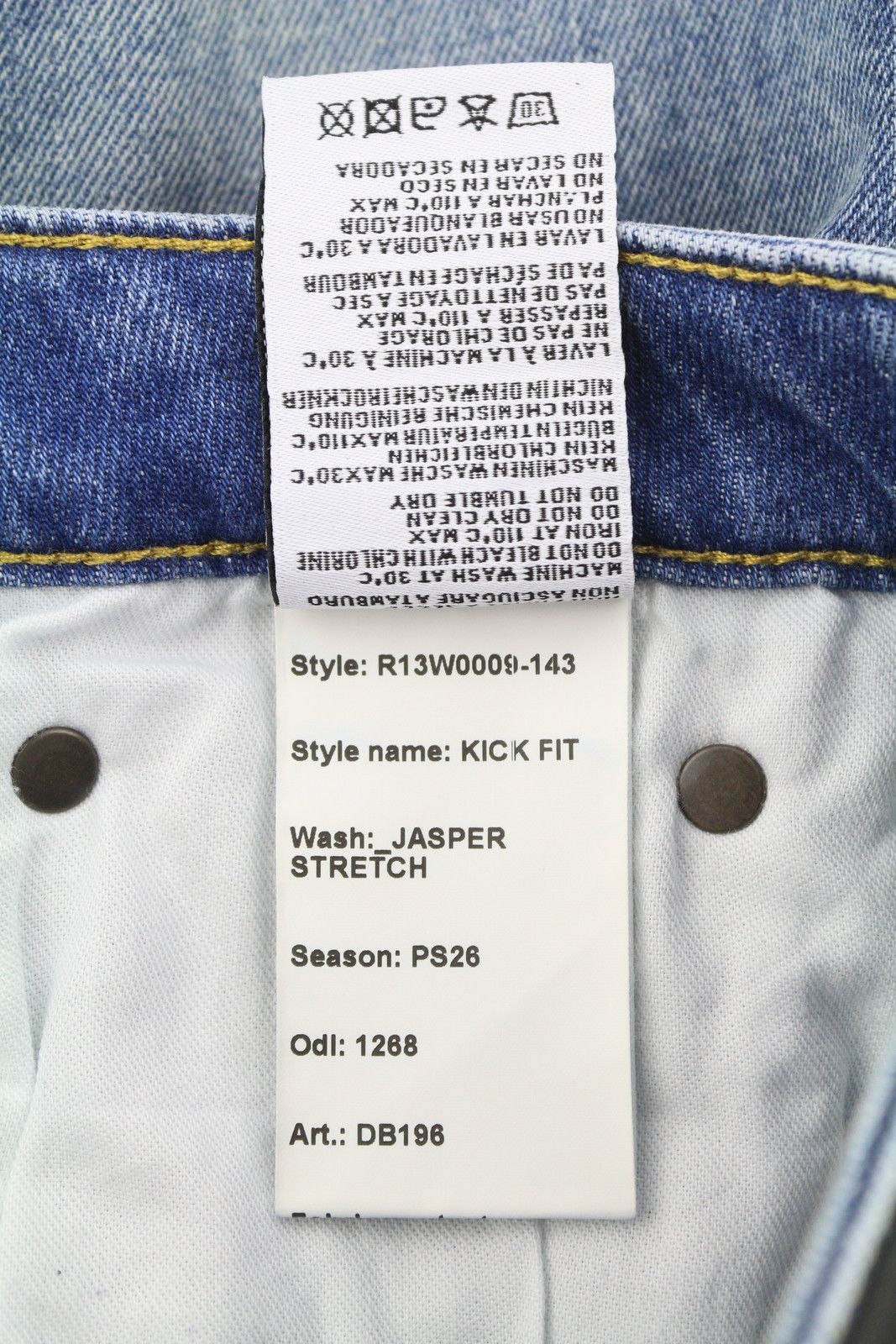 R13 KICK FIT 26 Jasper Stretch Faded Cropped Blue PS26 89042 Size 26" / US 2 / IT 38 - 10 Thumbnail