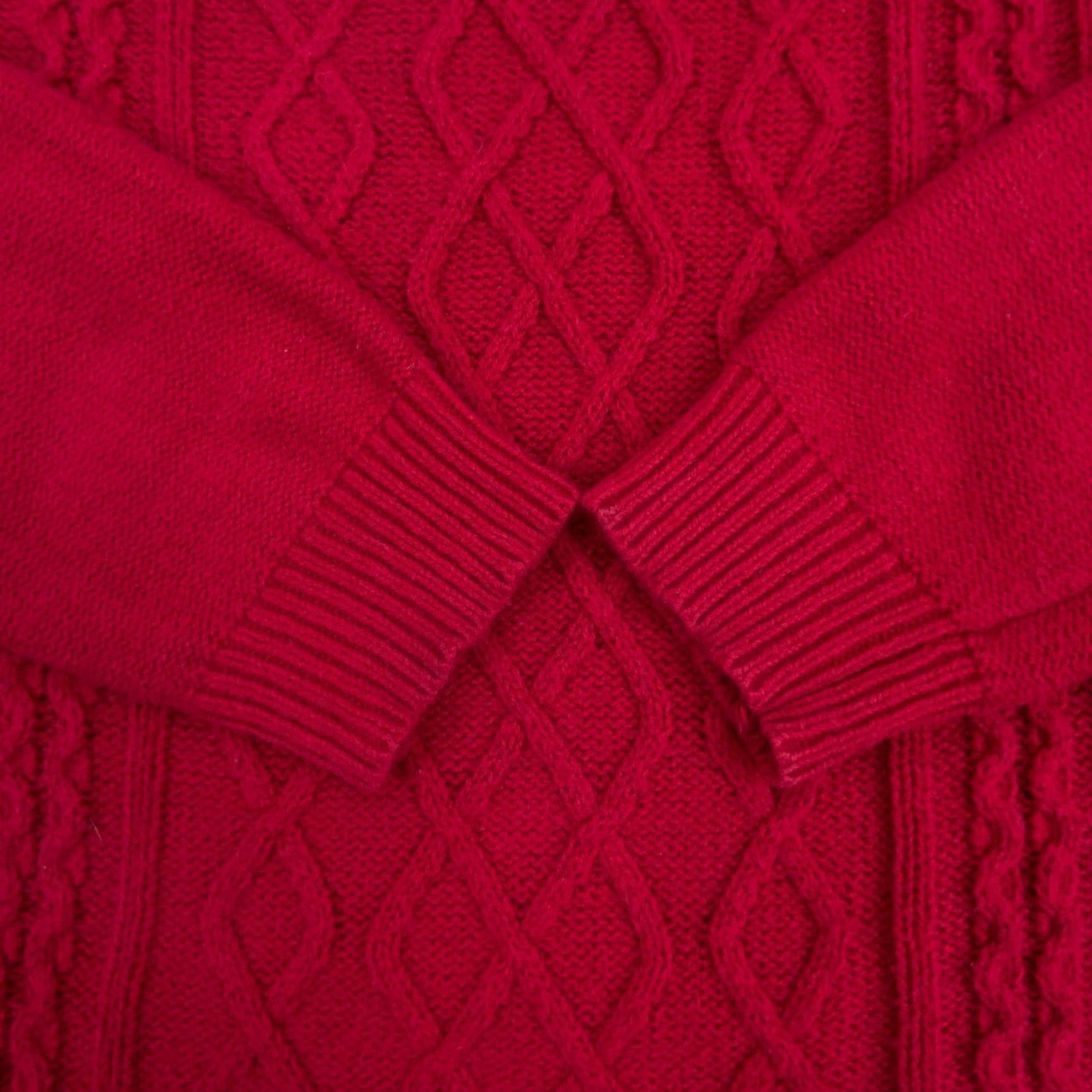 Chaps Chaps Womens Classic Cable Knit Sweater Red Medium Boat Neck Pullover Size M / US 6-8 / IT 42-44 - 5 Thumbnail