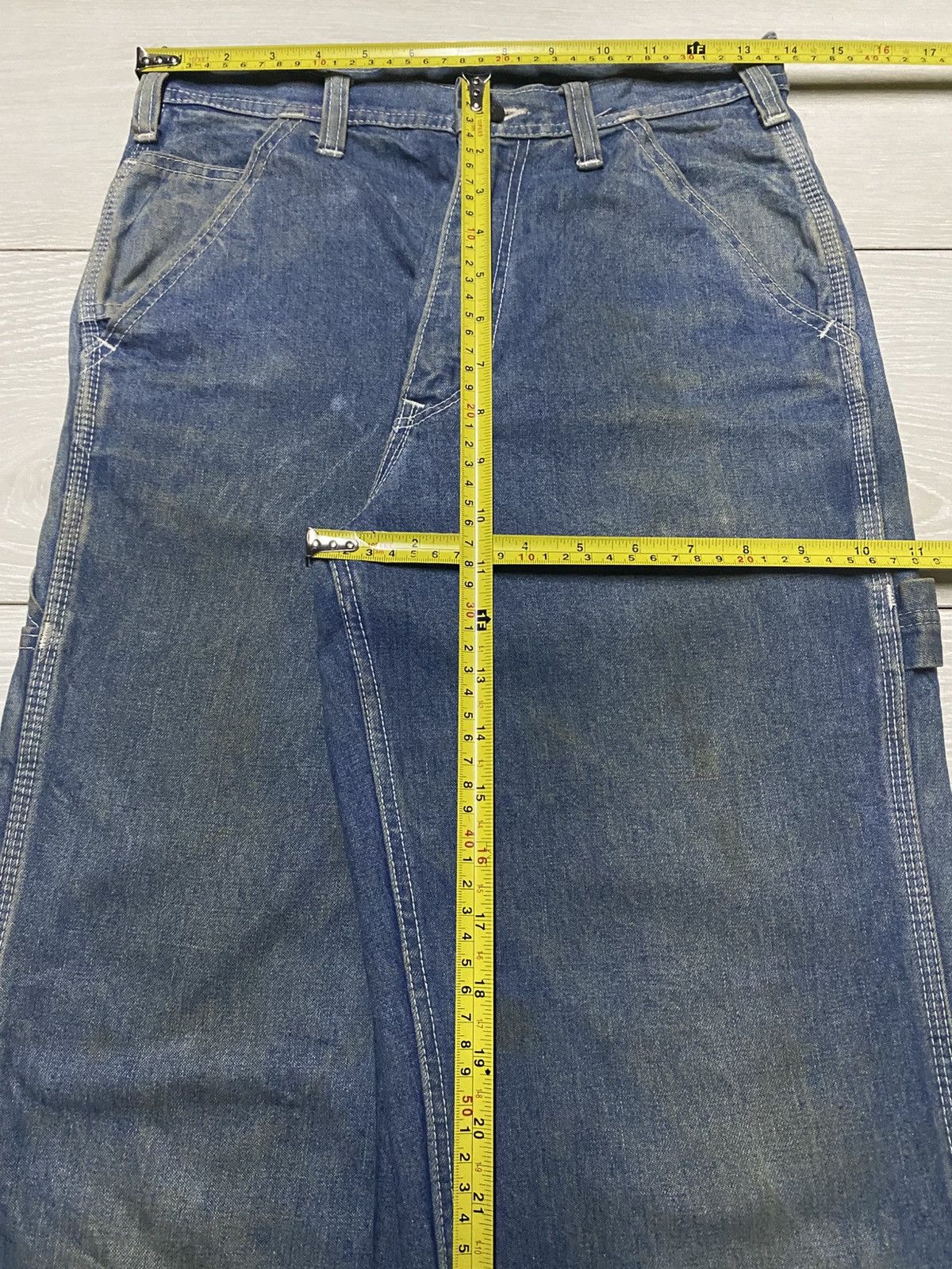 Japanese Brand Vintage Japanese Brand Grunge Patch Carpenter Loose Jeans Size US 27 - 14 Thumbnail