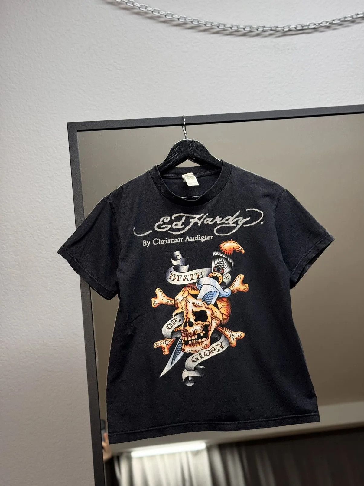 Ed Hardy × Vintage Vintage tee rare logo Ed Hardy women's skull brown size S Size S / US 4 / IT 40 - 2 Thumbnail