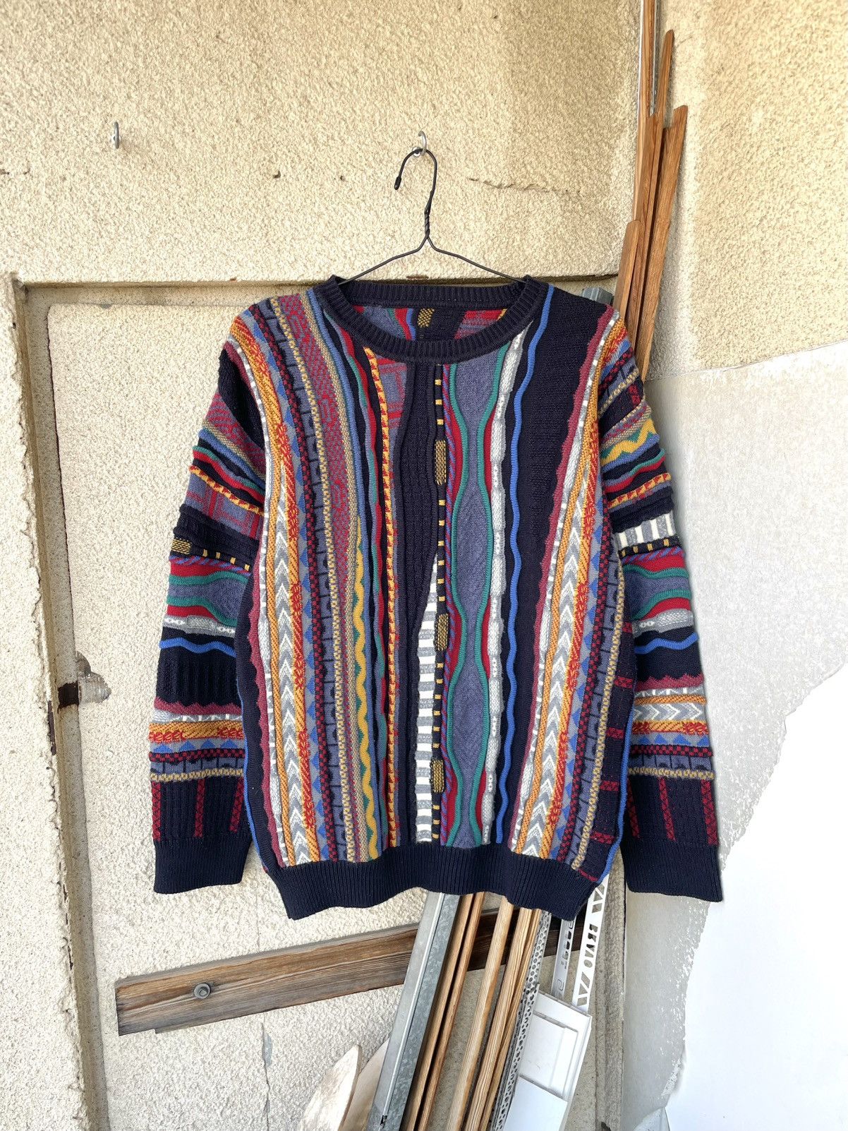 Coogi Vintage Coogi Style 3D Knit Multicolour Textured Sweater Size US M / EU 48-50 / 2 - 1 Thumbnail