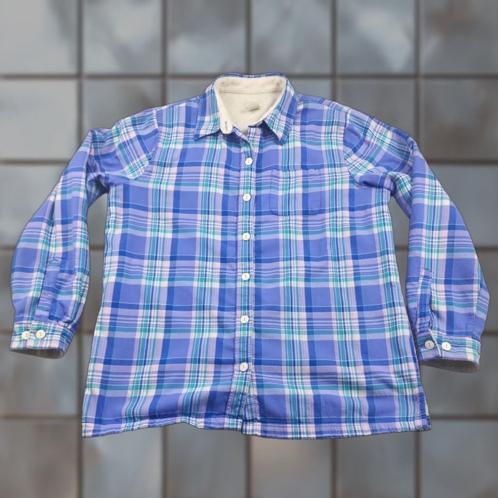 Vintage L.L.Bean Shirt Adult Medium Blue Plaid Fleece Lined Button Up Long Sleeve Size US M / EU 48-50 / 2 - 1 Thumbnail