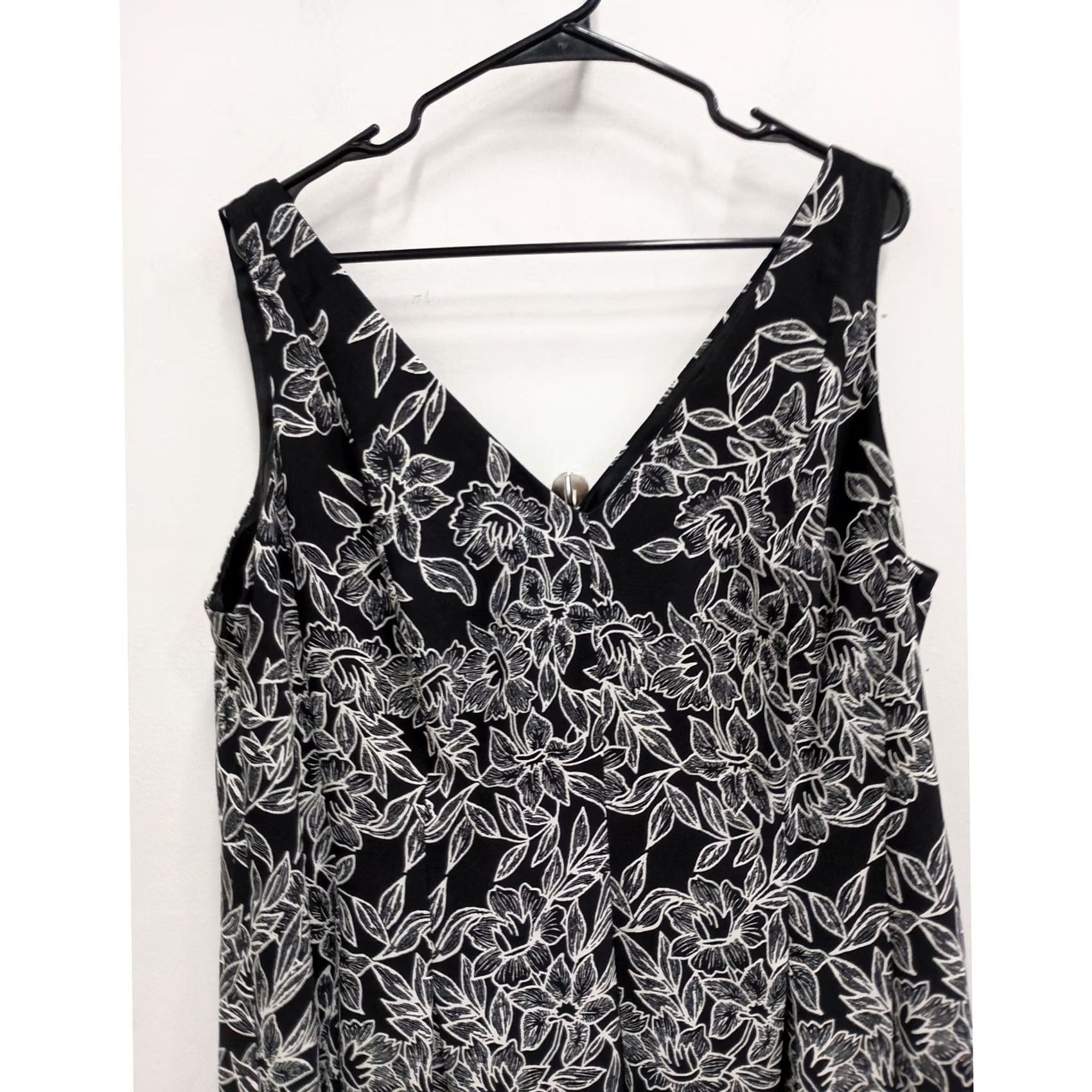 Ralph Lauren Lauren Ralph Lauren Dress Womens 18W Black Floral Sleeveless Midi Timeless Size XXL / US 16-18 / IT 52-54 - 2 Thumbnail
