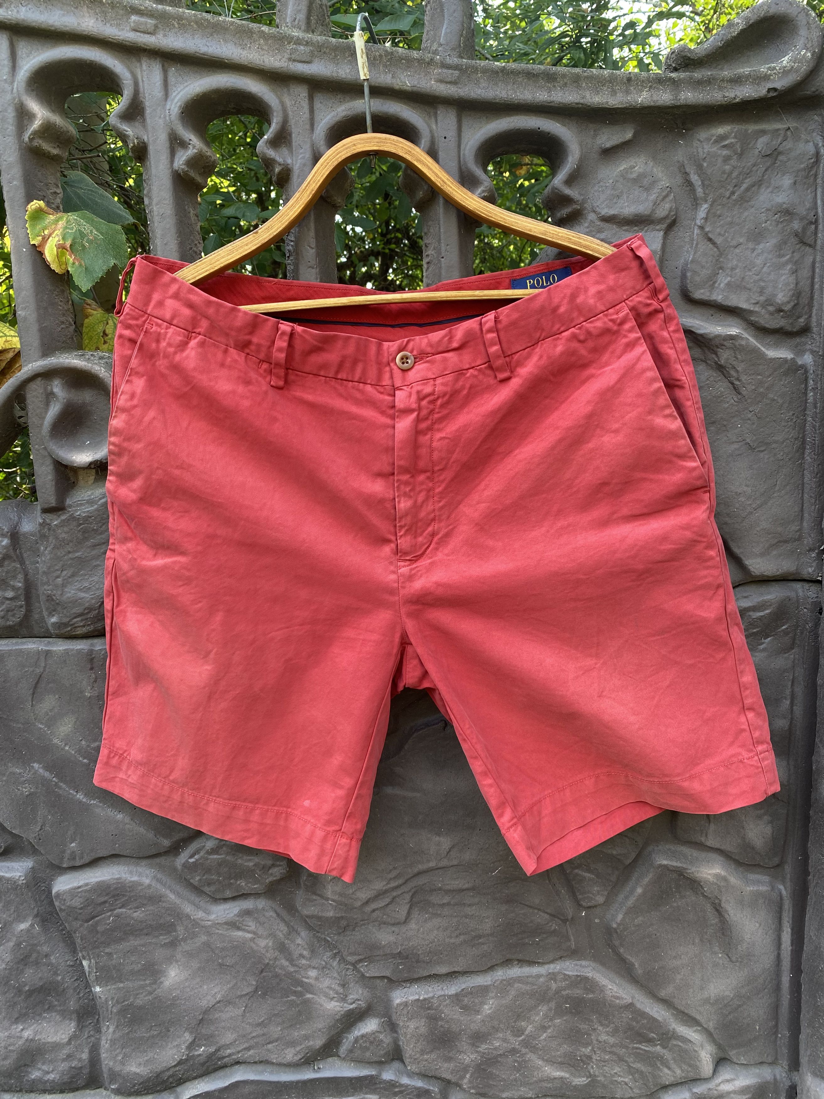 Polo Ralph Lauren × Vintage Polo Ralph Lauren Mens Chino shorts Sz 34 Pink 100% Cotton Size US 34 / EU 50 - 1 Thumbnail