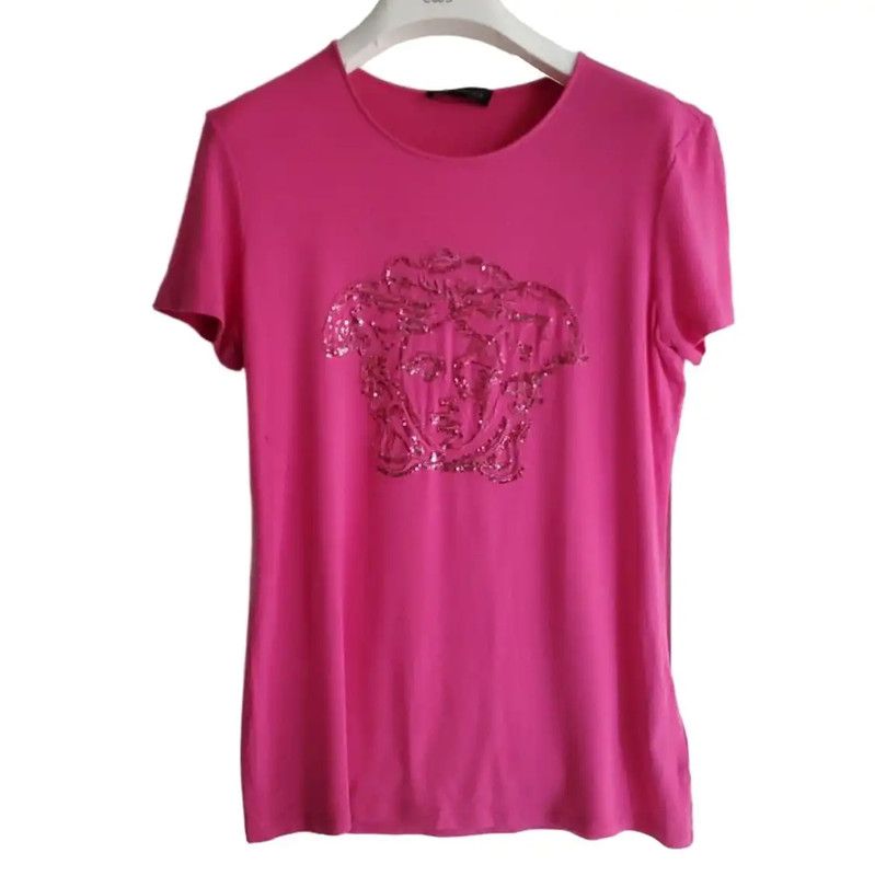 Versace Versace Pink Medusa Short Sleeve Tee 0089 Size M / US 6-8 / IT 42-44 - 1 Thumbnail