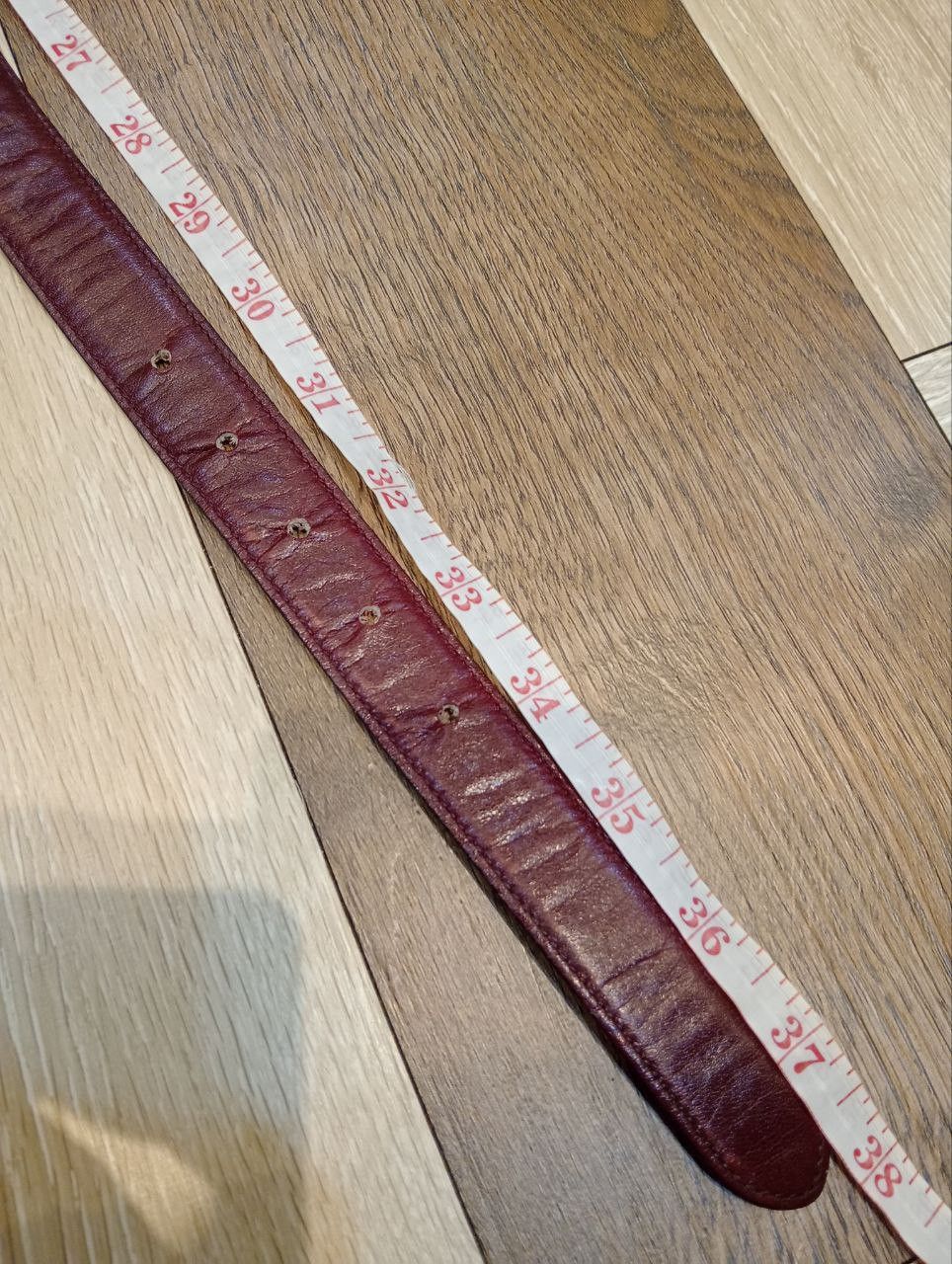Celine VTG CELINE LEATHER BELT - BURGUNDY WITH GOLD COLOUR BUCKLE Size ONE SIZE - 15 Thumbnail