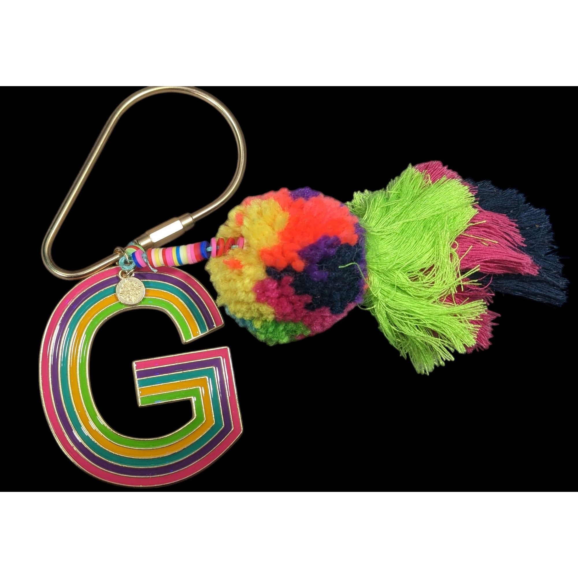 Other Jane Marie G Initial Rainbow Keychain With Pompom Tassel Size ONE SIZE - 1 Thumbnail