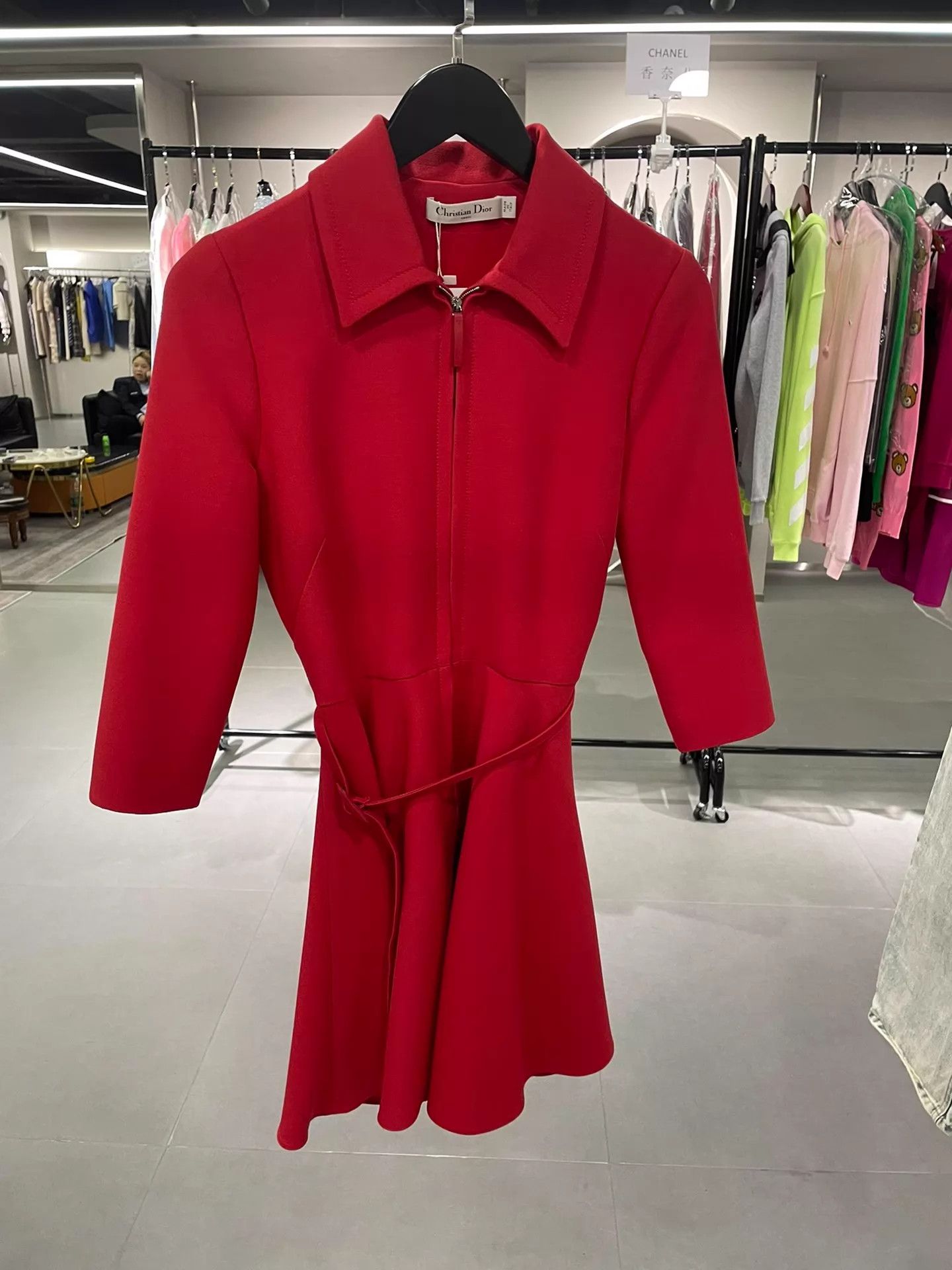 Christian Dior Monsieur Christian Dior Red Dress Tie-Waist 36 LN 3-Season Size XS / US 0-2 / IT 36-38 - 1 Thumbnail
