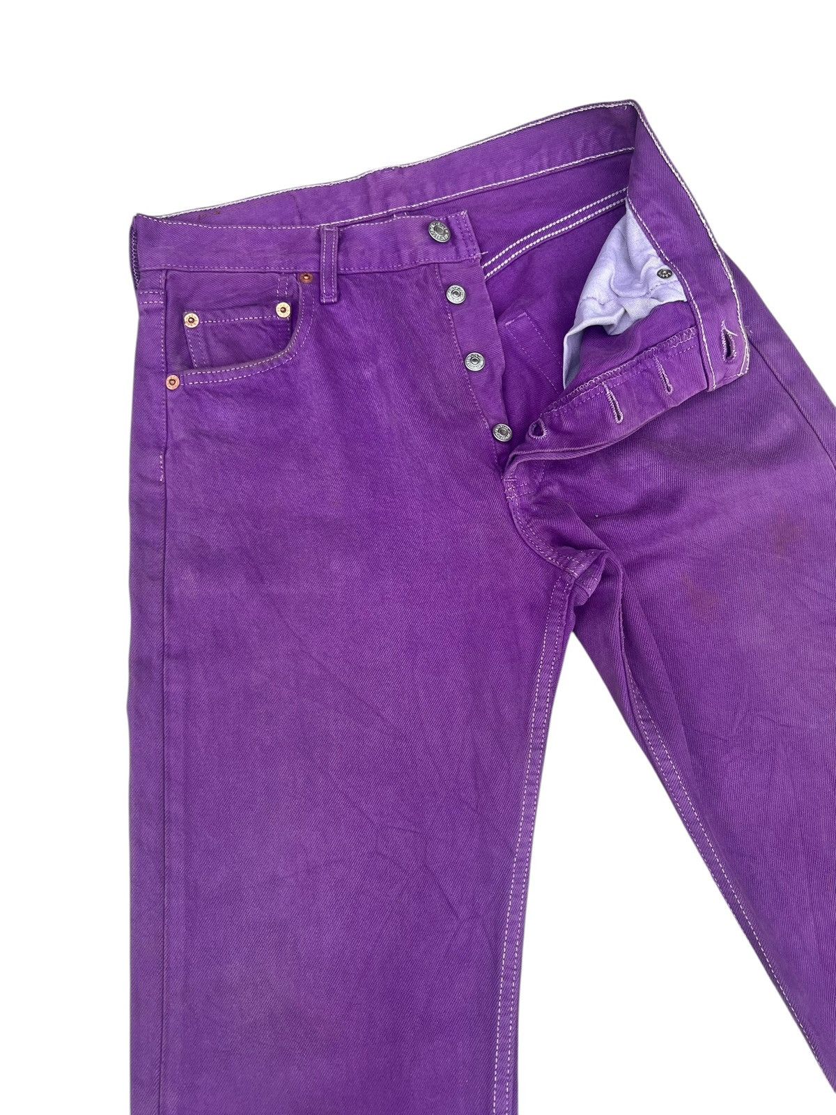 Levi's Vintage 90s Levi’s 501 Fade Dirty Mud Denim Purple Jeans Size US 29 - 6 Thumbnail