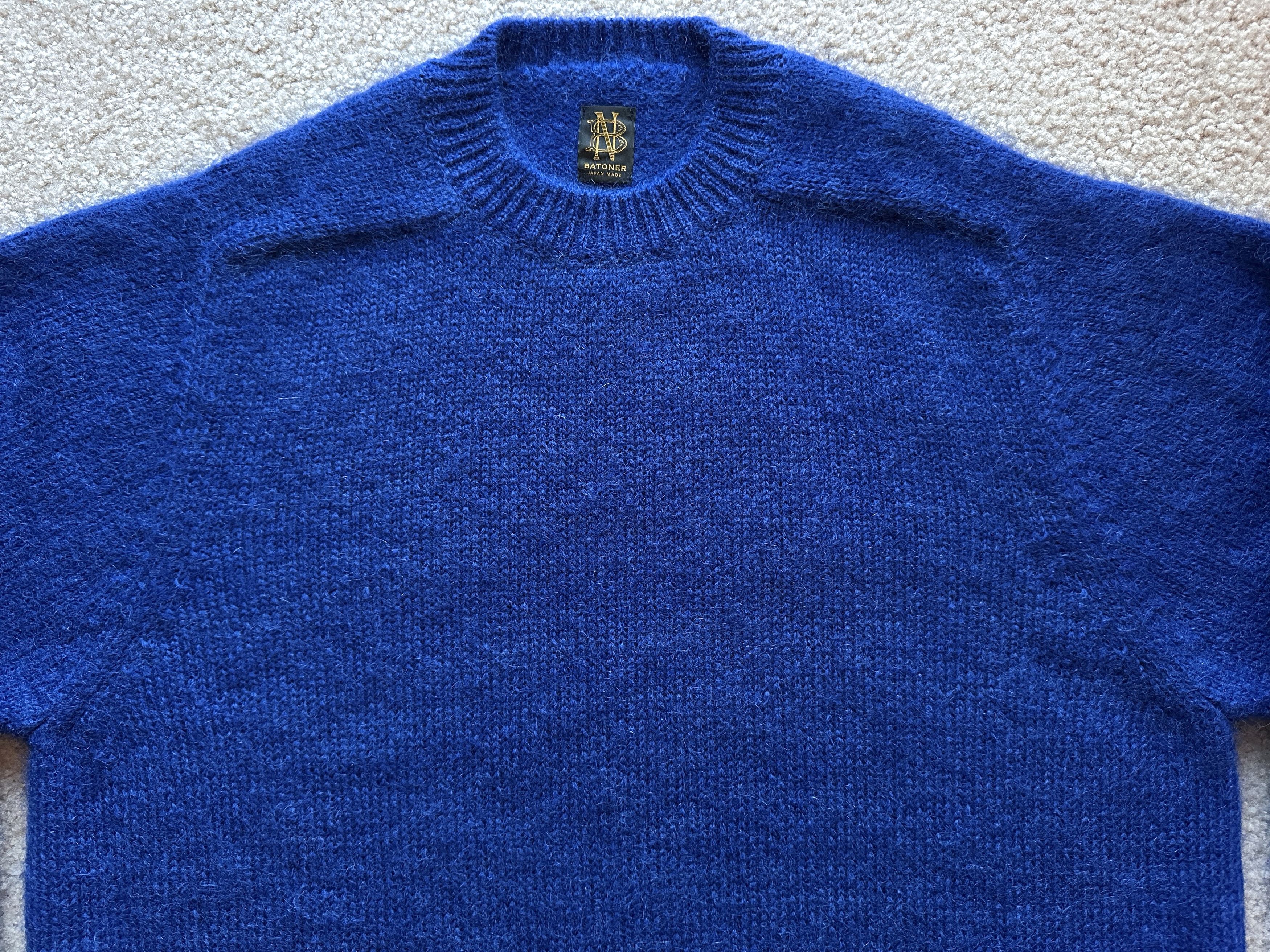 Batoner Batoner Pure 100% Mohair Blue Crewneck Wool Sweater Size US L / EU 52-54 / 3 - 2 Thumbnail