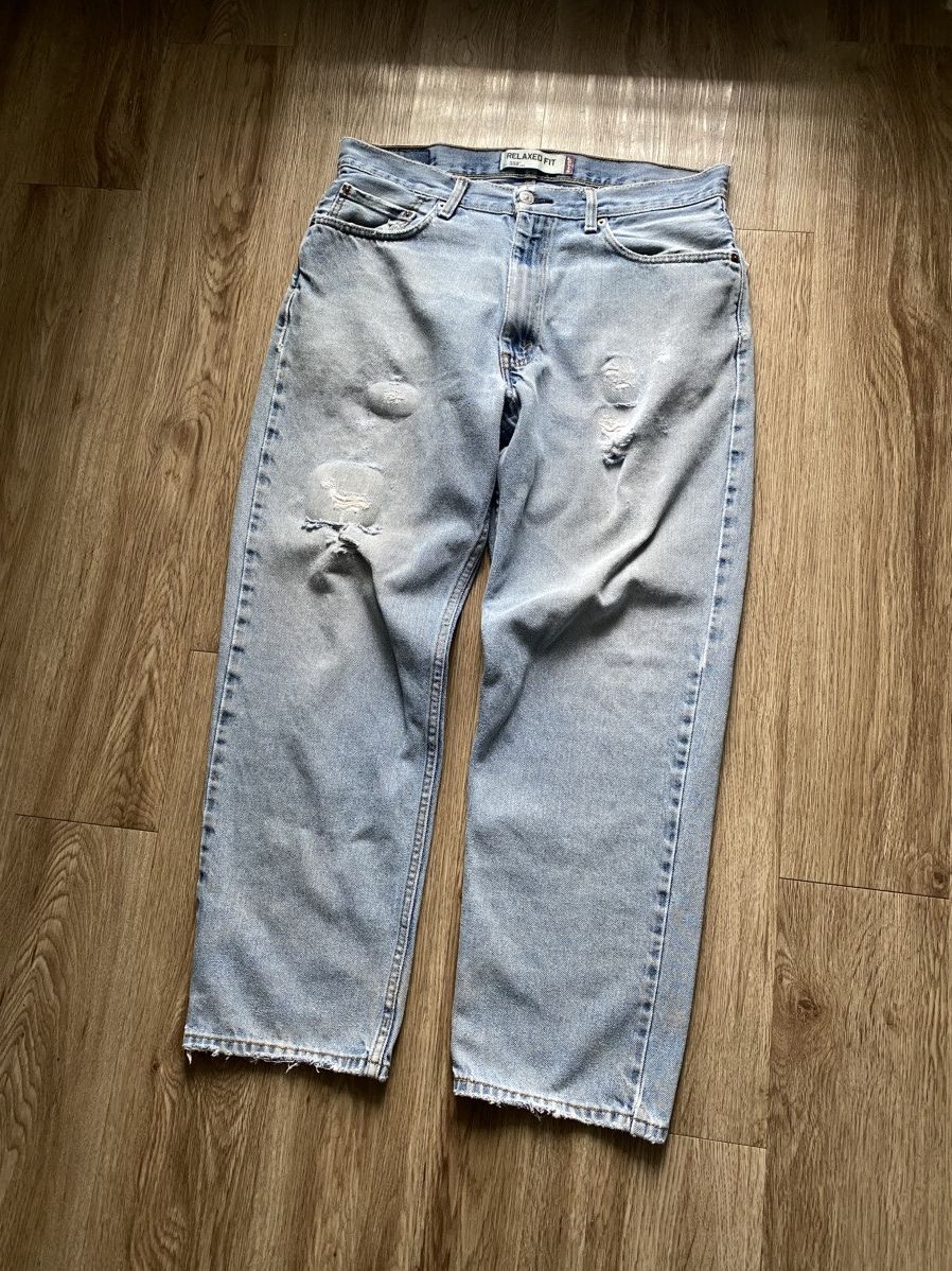 Levi's Vintage Y2K Levis 550 Distressed Denim Jeans Size US 34 / EU 50 - 3 Thumbnail