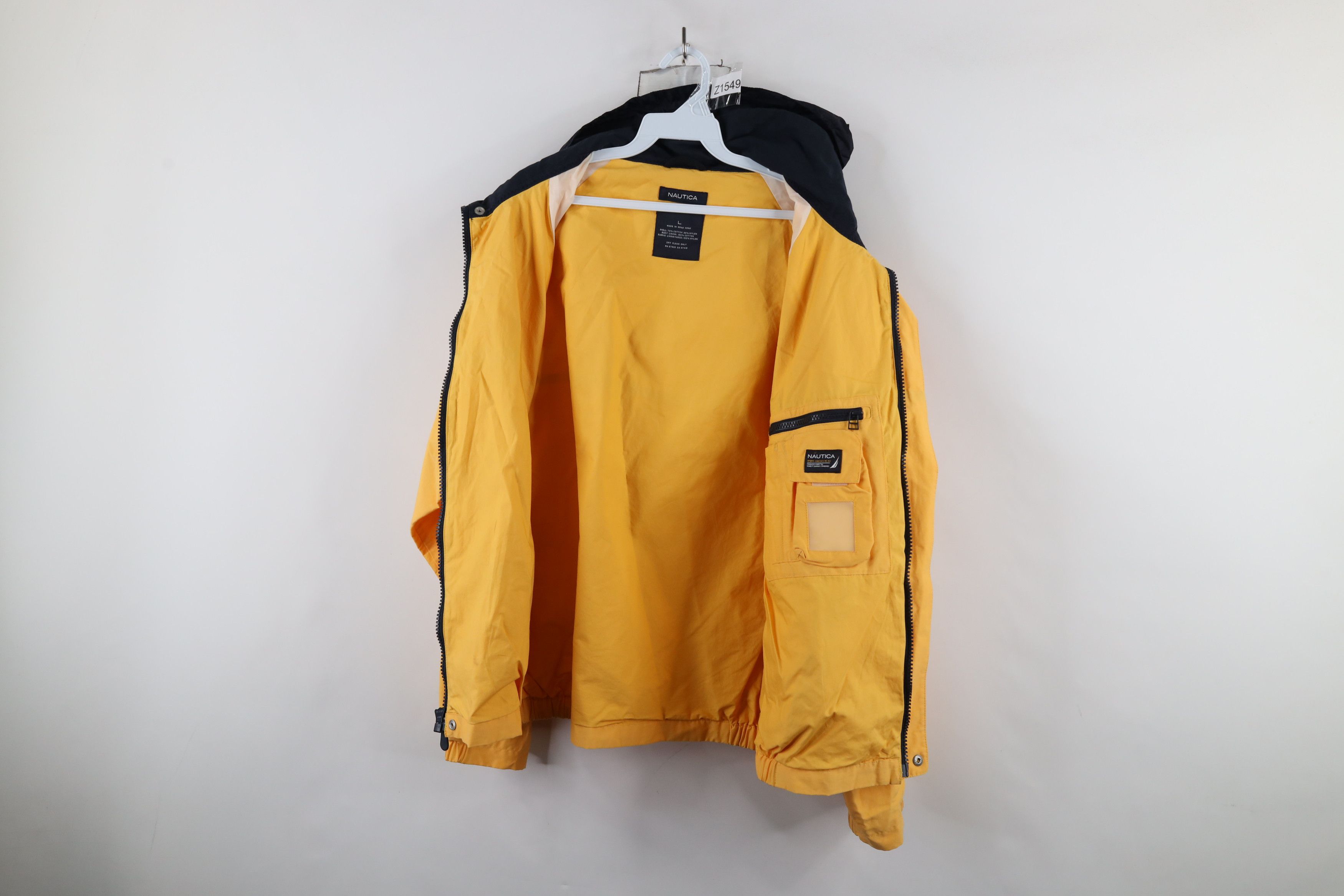 Nautica × Vintage Vintage 90s Nautica Sailing Hooded Windbreaker Jacket Yellow Size US L / EU 52-54 / 3 - 10 Thumbnail