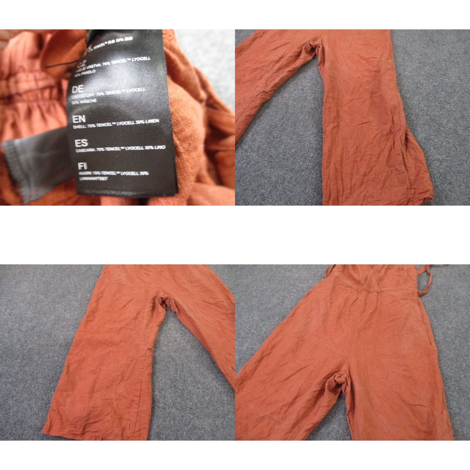 Vintage Kuhl Romper Jumpsuit Womens M Orange Linen One Piece Summer Tank Belted Faded Size 32" / US 10 / IT 46 - 8 Thumbnail