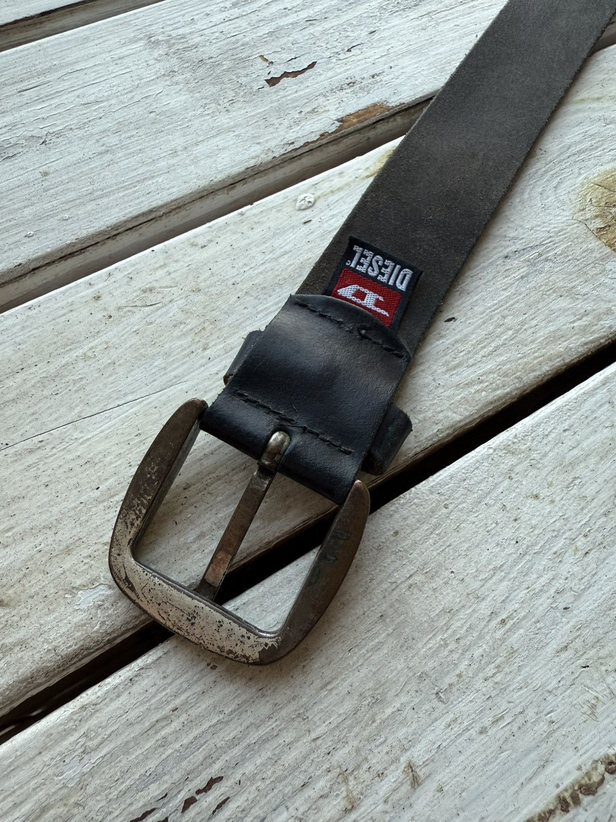 Diesel × Vintage Vintage DIESEL COWBOY metal logo Leather Belt Avant Garde Size ONE SIZE - 5 Thumbnail