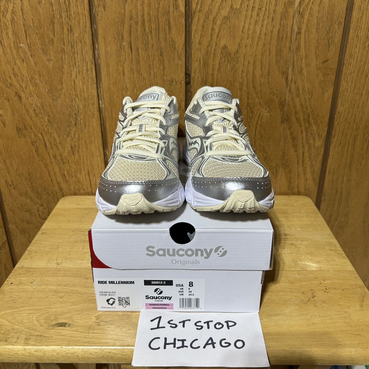 Saucony Saucony Ride Millennium Cream Silver Trainer S608122 8 NEW Size US 8 / IT 38 - 2 Thumbnail
