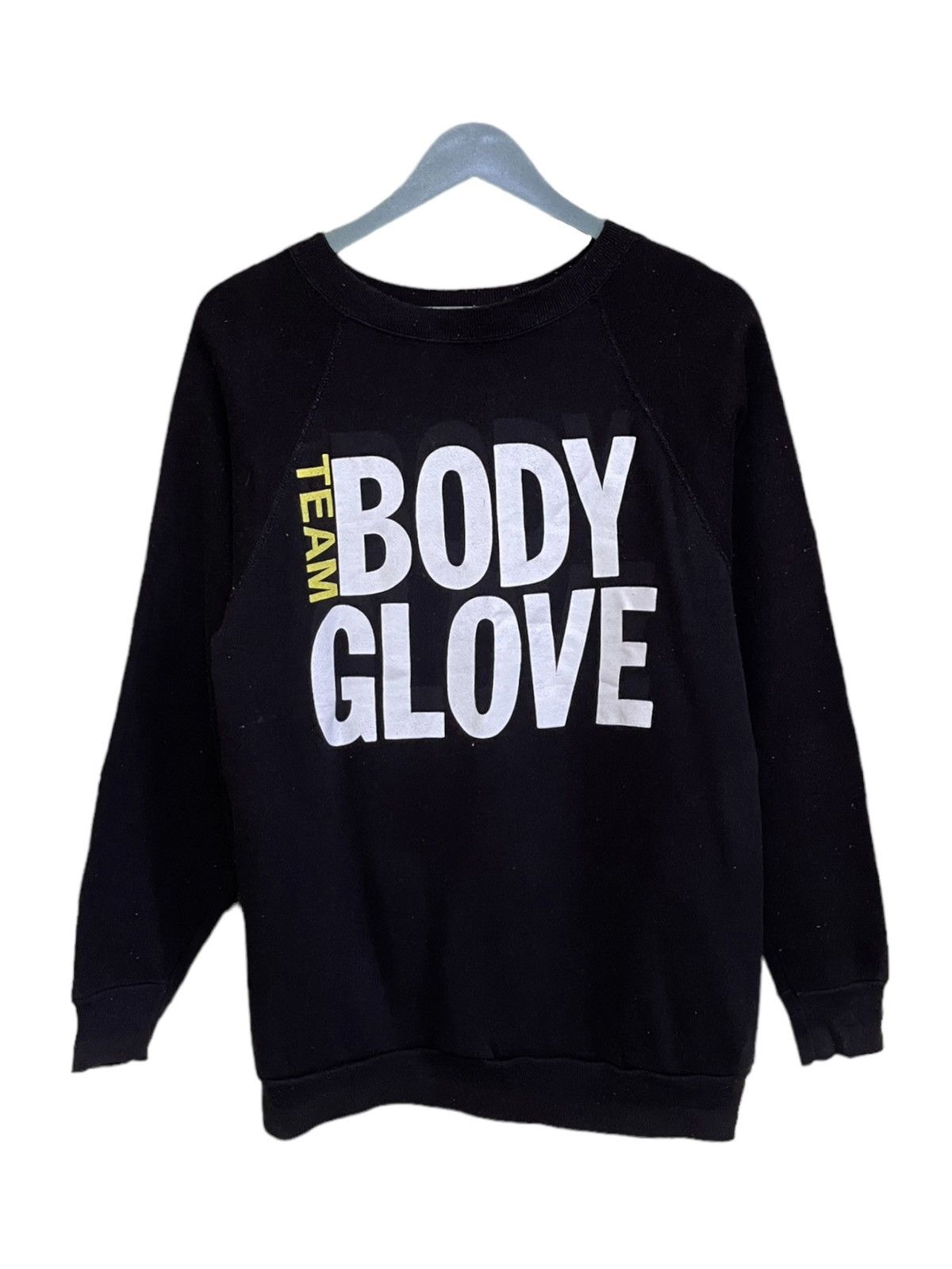 image of Vintage 80’S Team Body Glove Spell Out Sweatshirt in Black, Men's (Size Medium)
