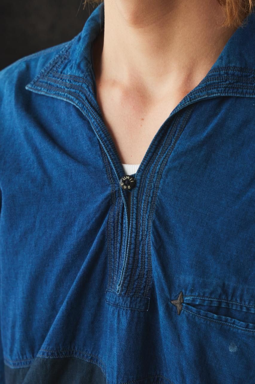 Umii 908 Umii 908 Indigo Two-Tone Pullover Shirt/ 45RPM Size US L / EU 52-54 / 3 - 5 Thumbnail