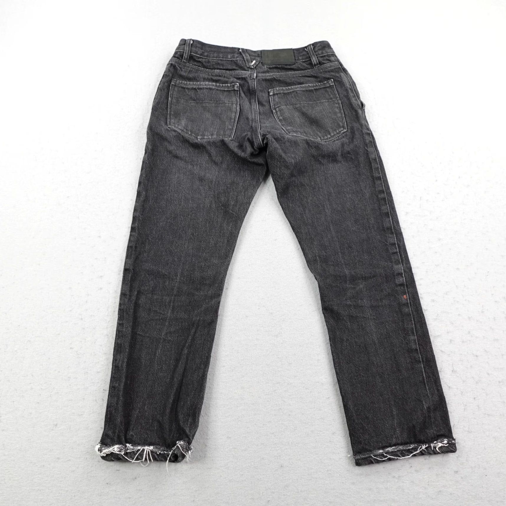 Raleigh Denim Raleigh Denim Jeans Mens 29 Black Selvedge Button Fly Jones Cropped Distressed Size US 29 - 7 Thumbnail