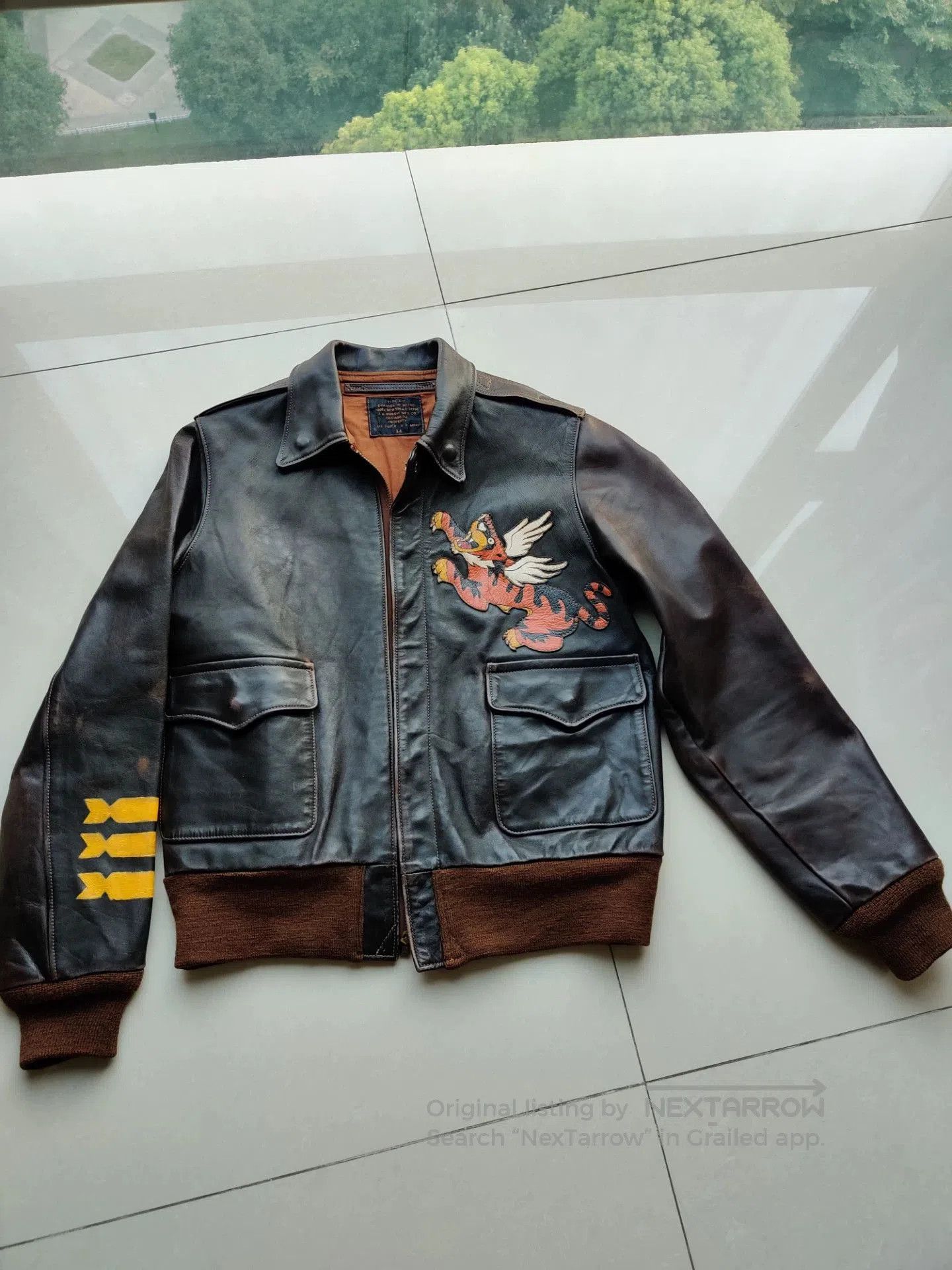The Real McCoy's realmccoy A2 leather bomber jacket with paint. Size US M / EU 48-50 / 2 - 1 Thumbnail