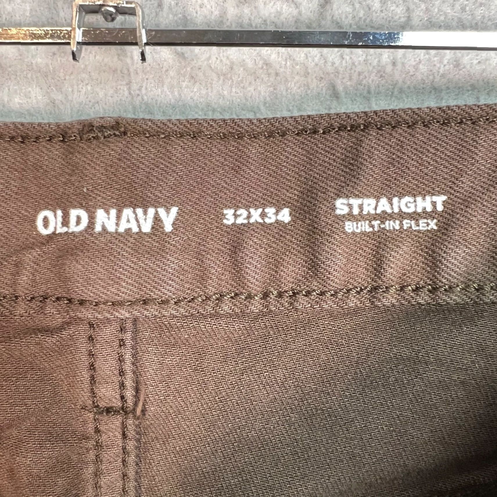 Old Navy VINTAGE Old Navy Pants Mens Size 32x34 Brown Cotton Blend Straight Front Chino 32 Inseam Mens Size US 32 / EU 48 - 3 Thumbnail