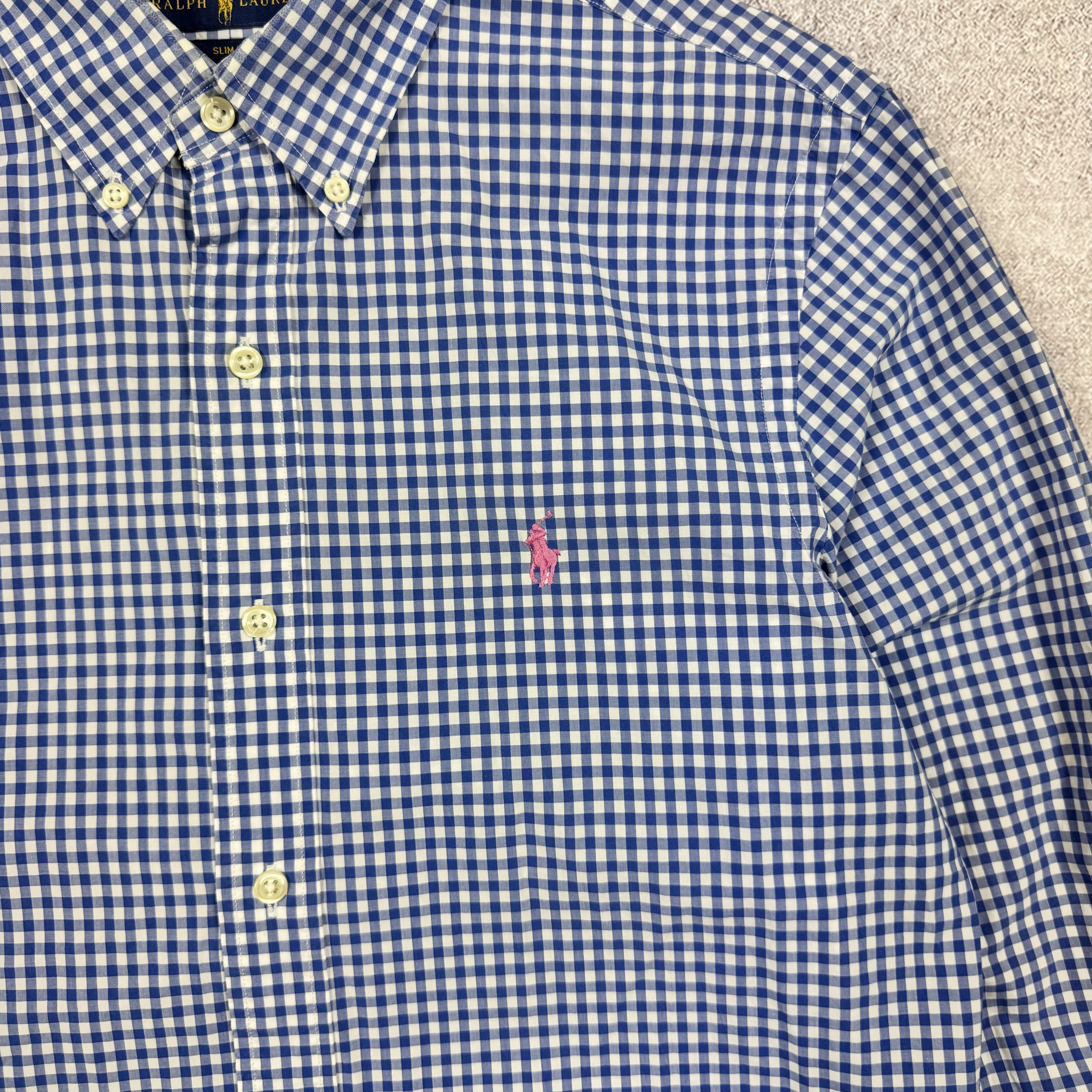 Polo Ralph Lauren Men`s Polo Ralph Lauren Slim Fit Cotton Blue Shirt Size M Size US M / EU 48-50 / 2 - 4 Thumbnail