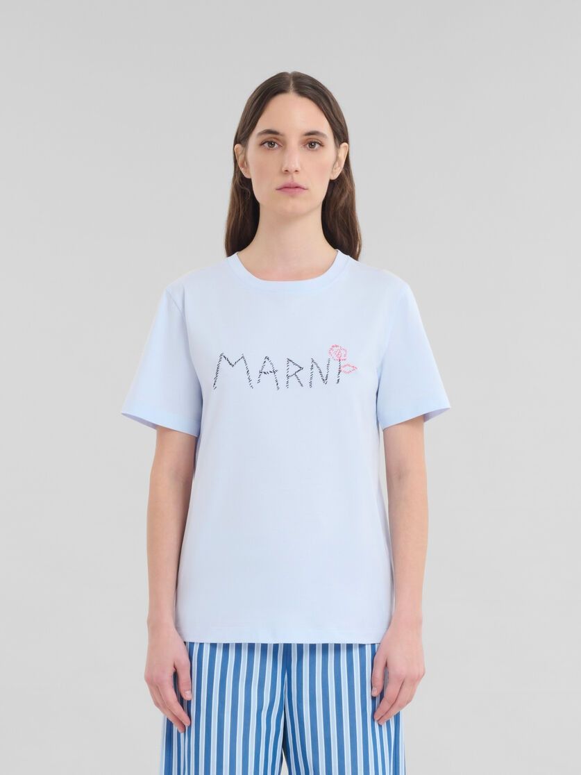 Marni o1f1d3z0625 T-Shirt in Light Blue Size XS / US 0-2 / IT 36-38 - 2 Thumbnail