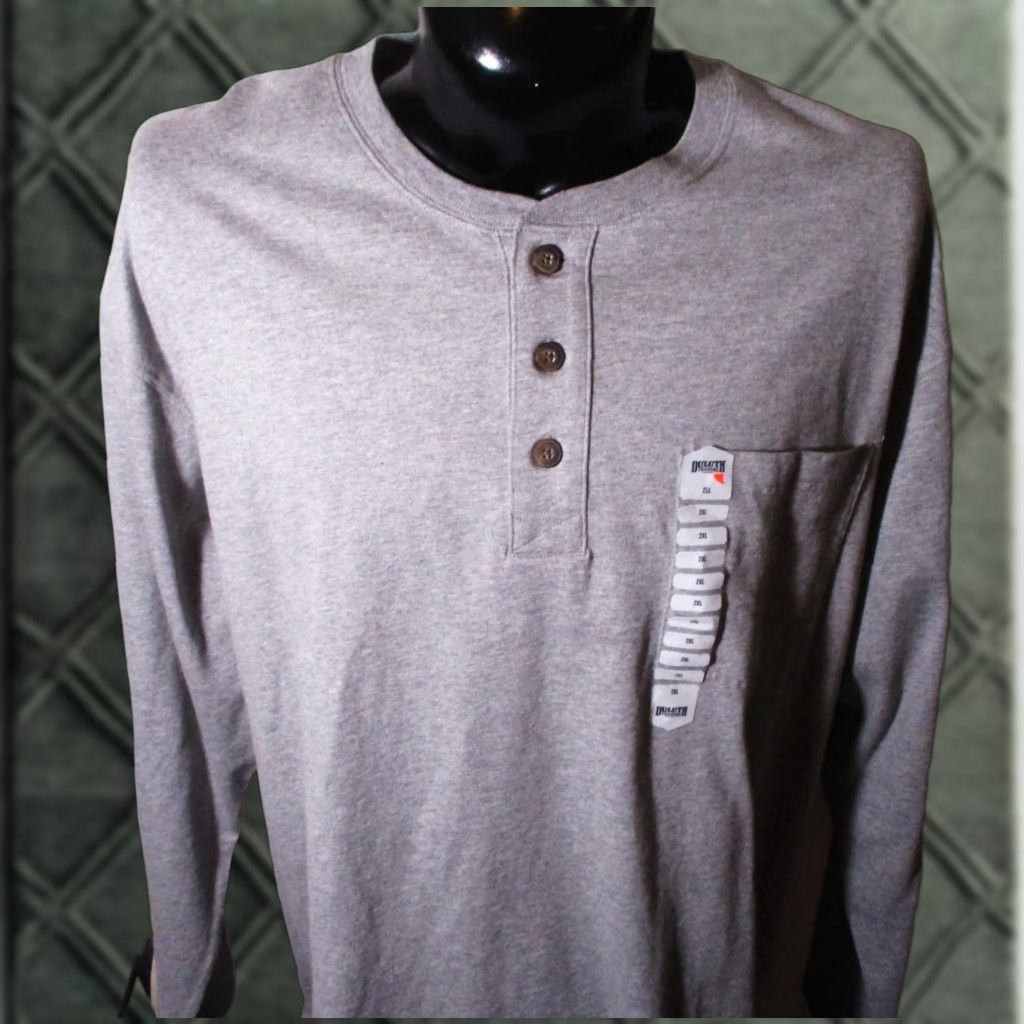 Vintage DULUTH Trading Gray Long Sleeve Longtail T Henley Shirt Men's 2XL NWT Size US XXL / EU 58 / 5 - 1 Thumbnail
