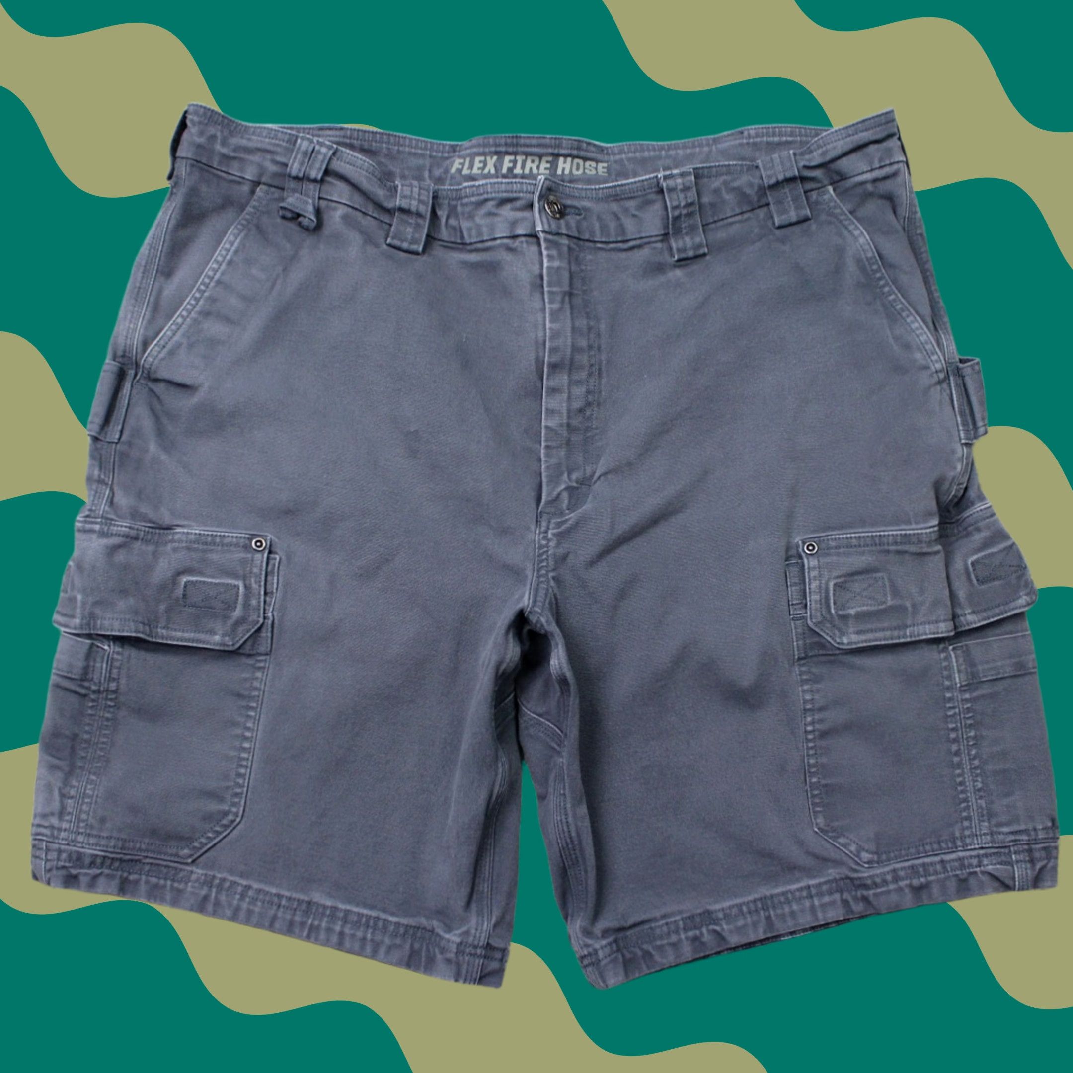 Vintage Duluth Blue DuluthFlex Fire Hose 10" Cargo Shorts Men 44 Nylon Cotton Stretch Cargo Pocket 10" Inseam Relaxed Regular Fit Size US 44 / EU 60 - 1 Thumbnail