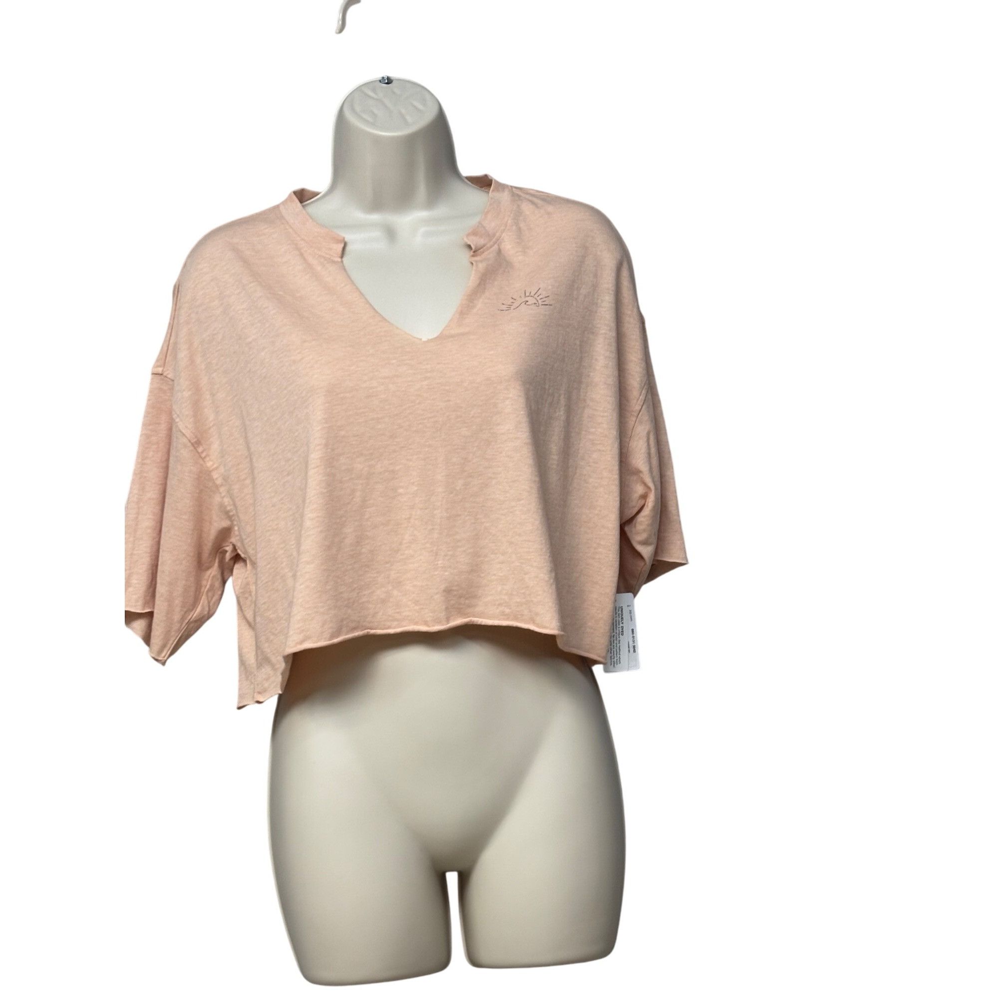 Other Flirtitude Terra Split Neck, Raw Hemline Cropped Tee, Blush, Size XS / US 0-2 / IT 36-38 - 11 Thumbnail