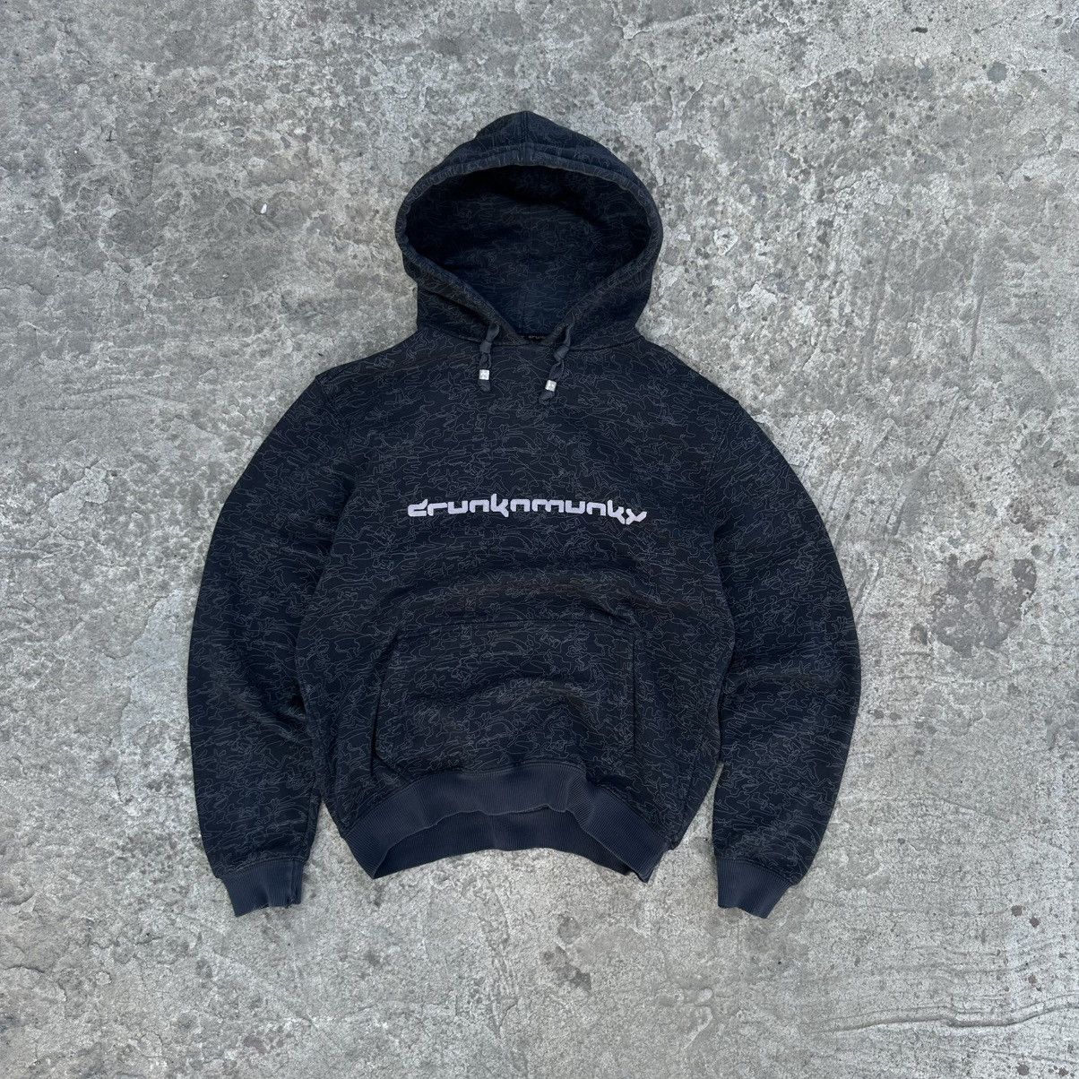 DrunknMunky Vintage Japanese Style Drunk Munky Hoodie Grunge Y2K 00s Size US M / EU 48-50 / 2 - 1 Thumbnail
