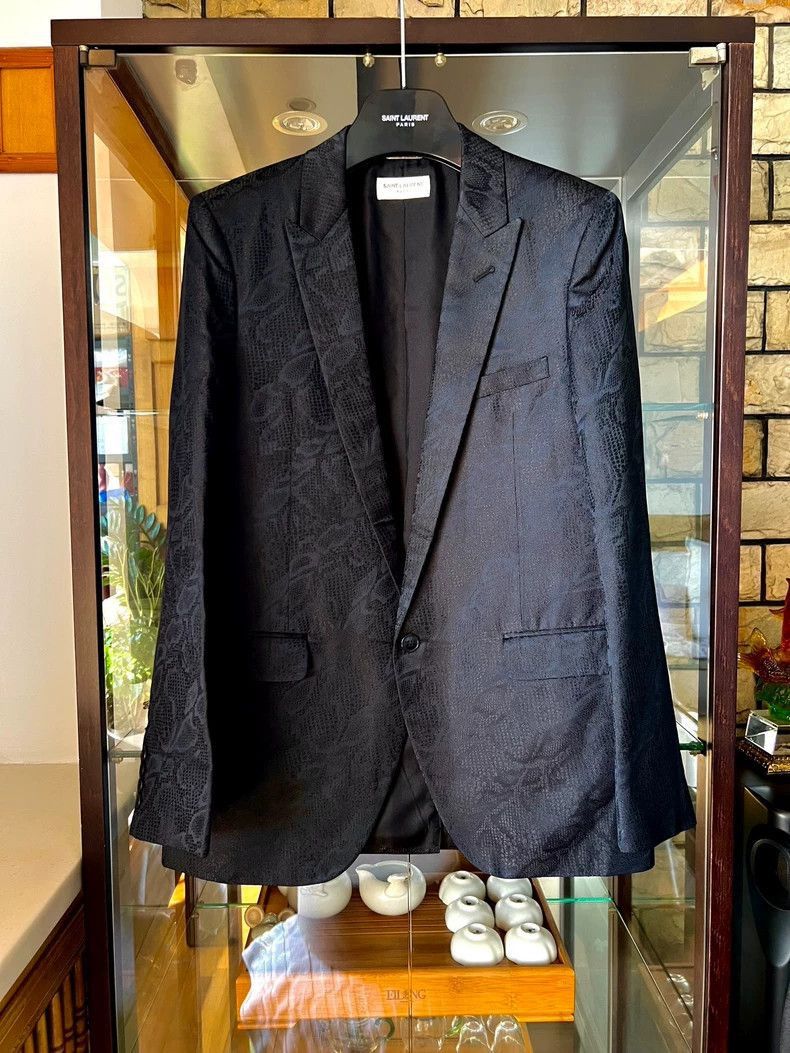 Saint Laurent Paris Saint Laurent Paris Gun collar silk jacket-2506 Size US S / EU 44-46 / 1 - 1 Thumbnail
