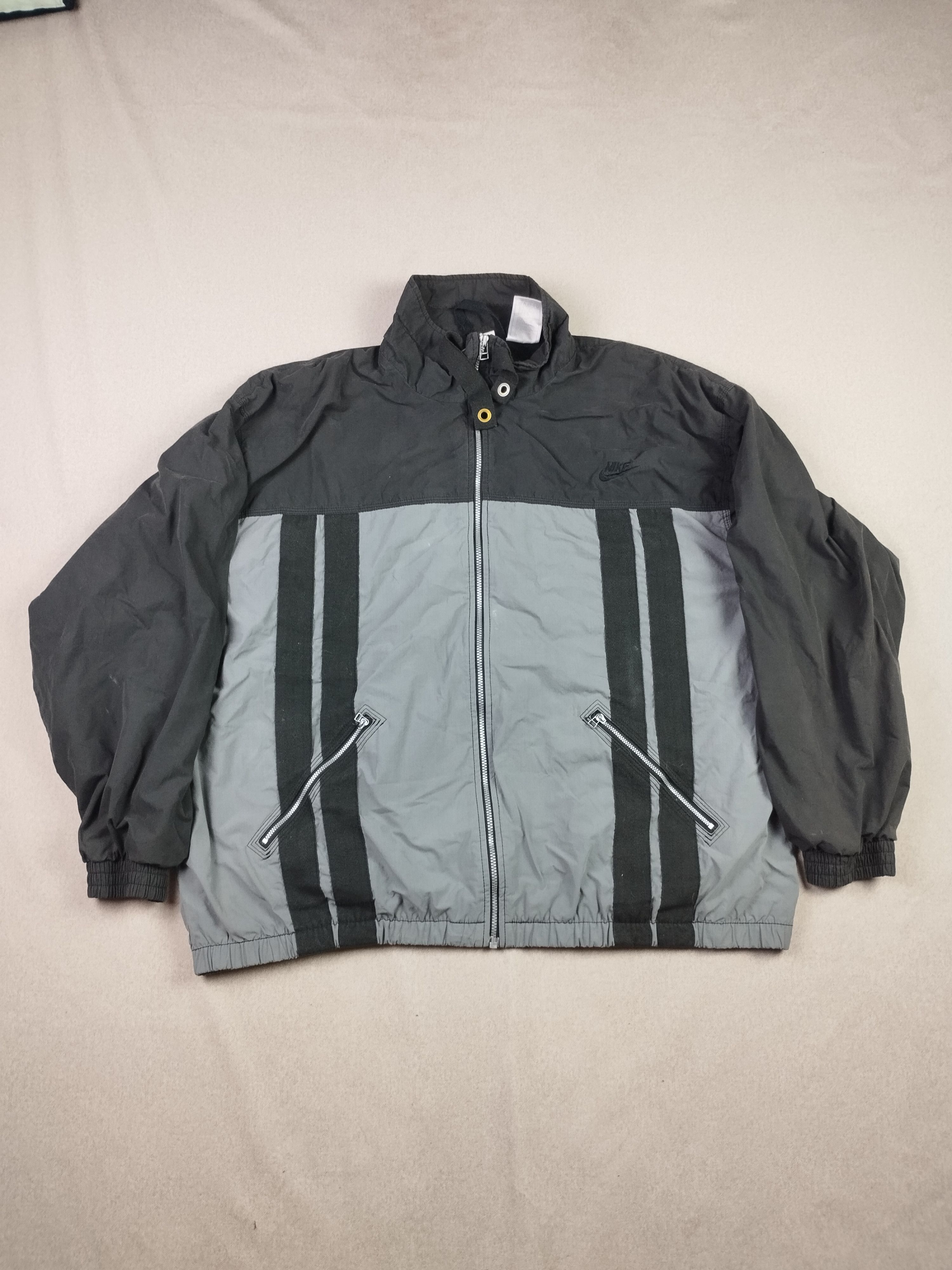 Jordan Brand × Nike × Vintage vintage nike jordan tack jacket black grey centerlogo Size US XL / EU 56 / 4 - 1 Thumbnail