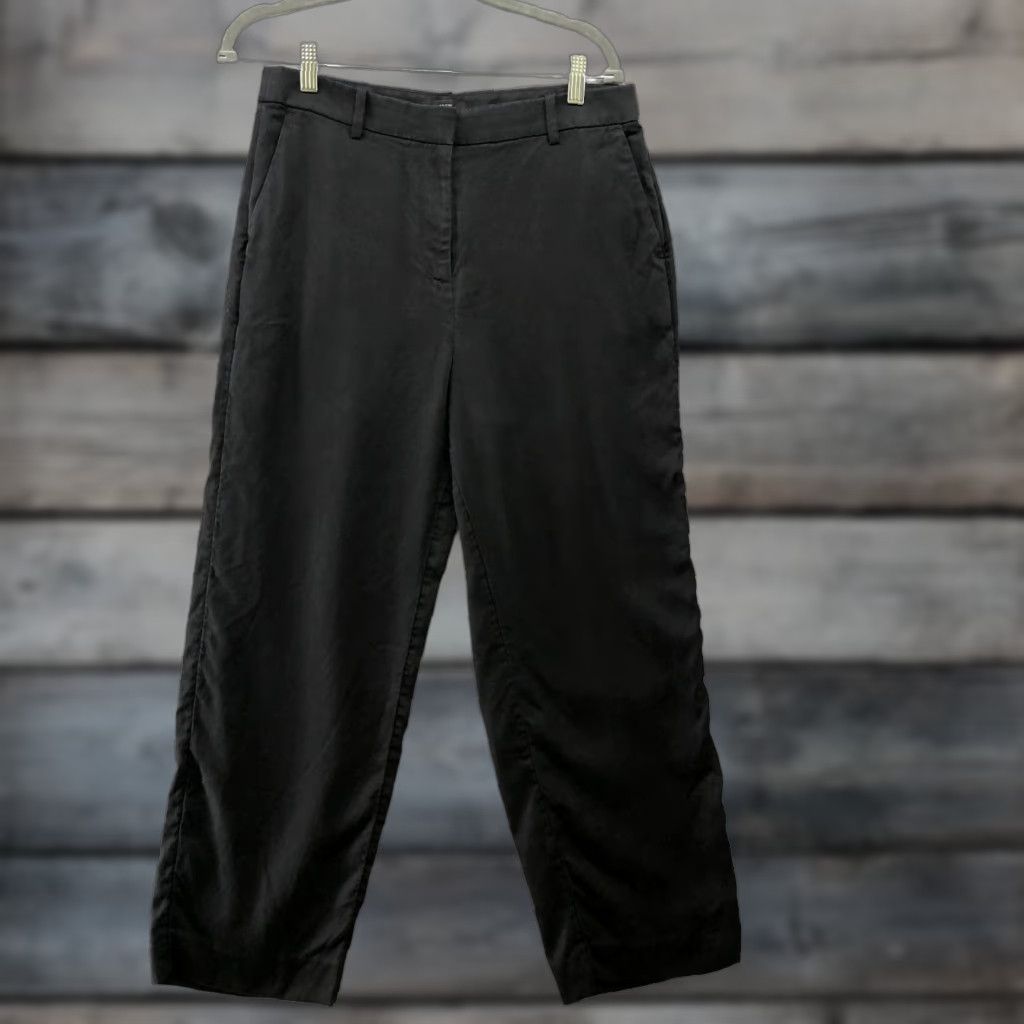 J.Crew J. Crew Ingrid Black Pants Womens Size 8 Lyocell Wide Leg High Rise Trouser Size 30" / US 8 / IT 44 - 1 Thumbnail