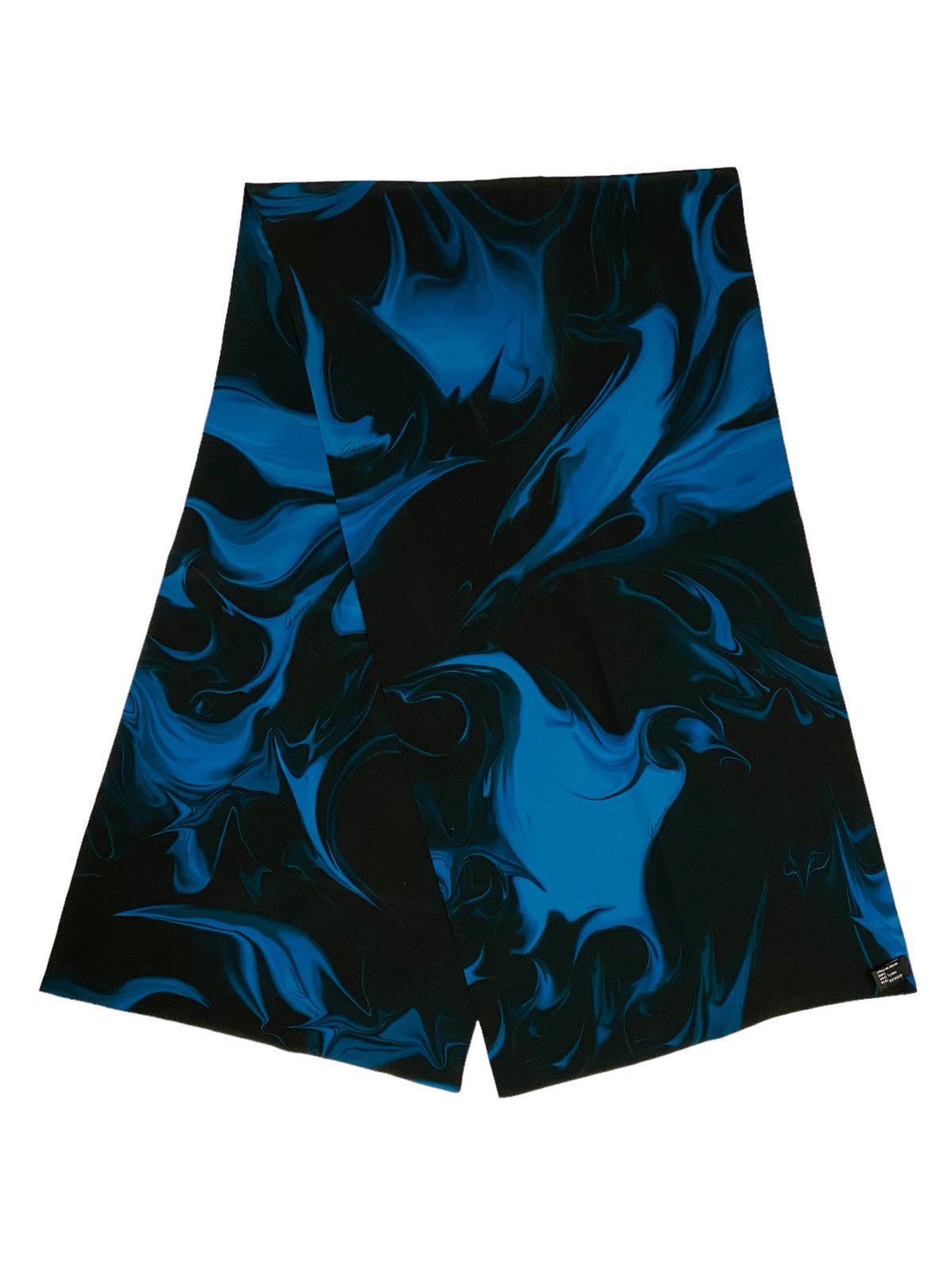 image of Gucci x Tom Ford S/s 2001 Magma Print Silk Scarf (Ss01, Lava, Archive) in Black/Blue, Men's