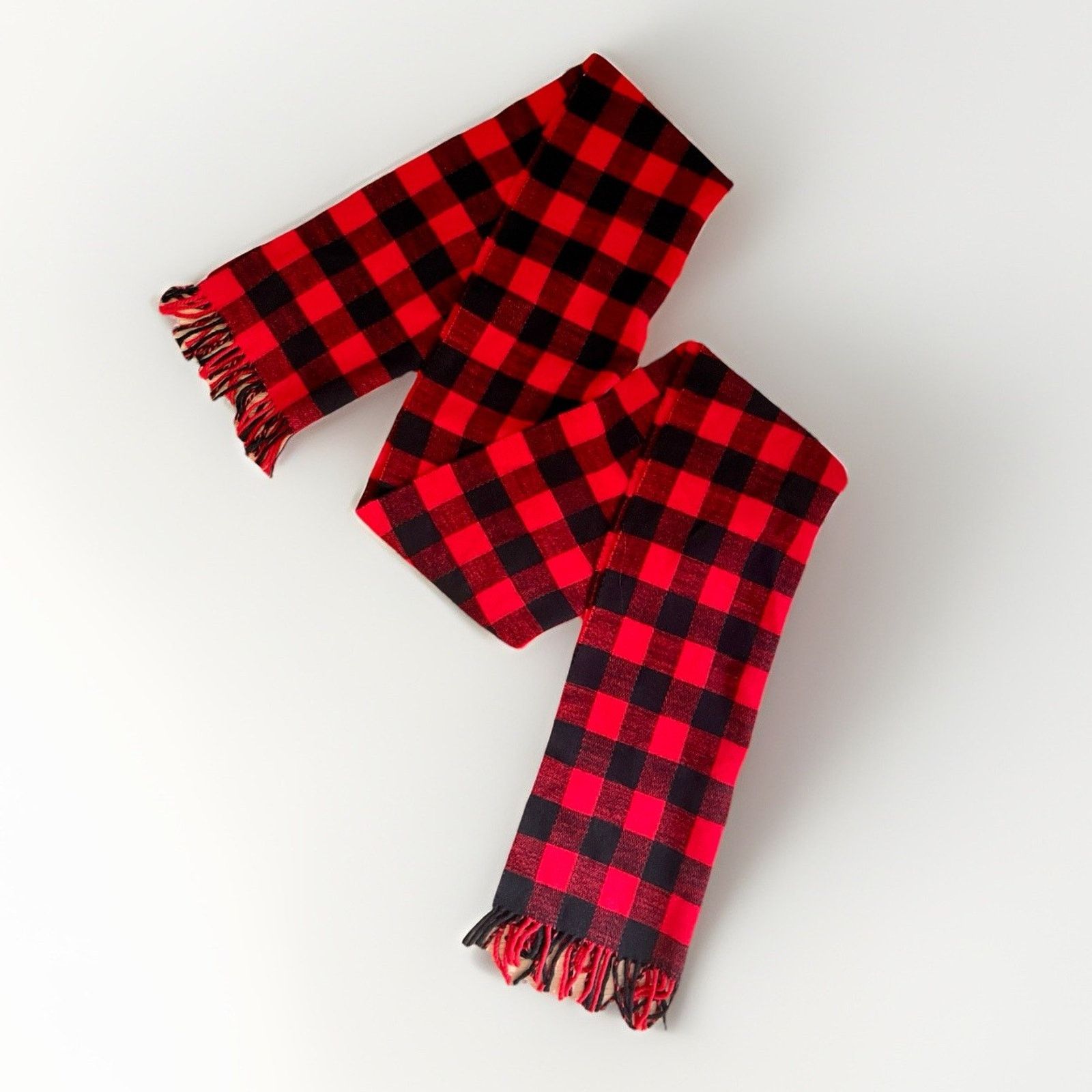 J.Crew J Crew Scarf Wrap Fringe Buffalo Plaid Red 83x15.5 Inches Size ONE SIZE - 2 Thumbnail