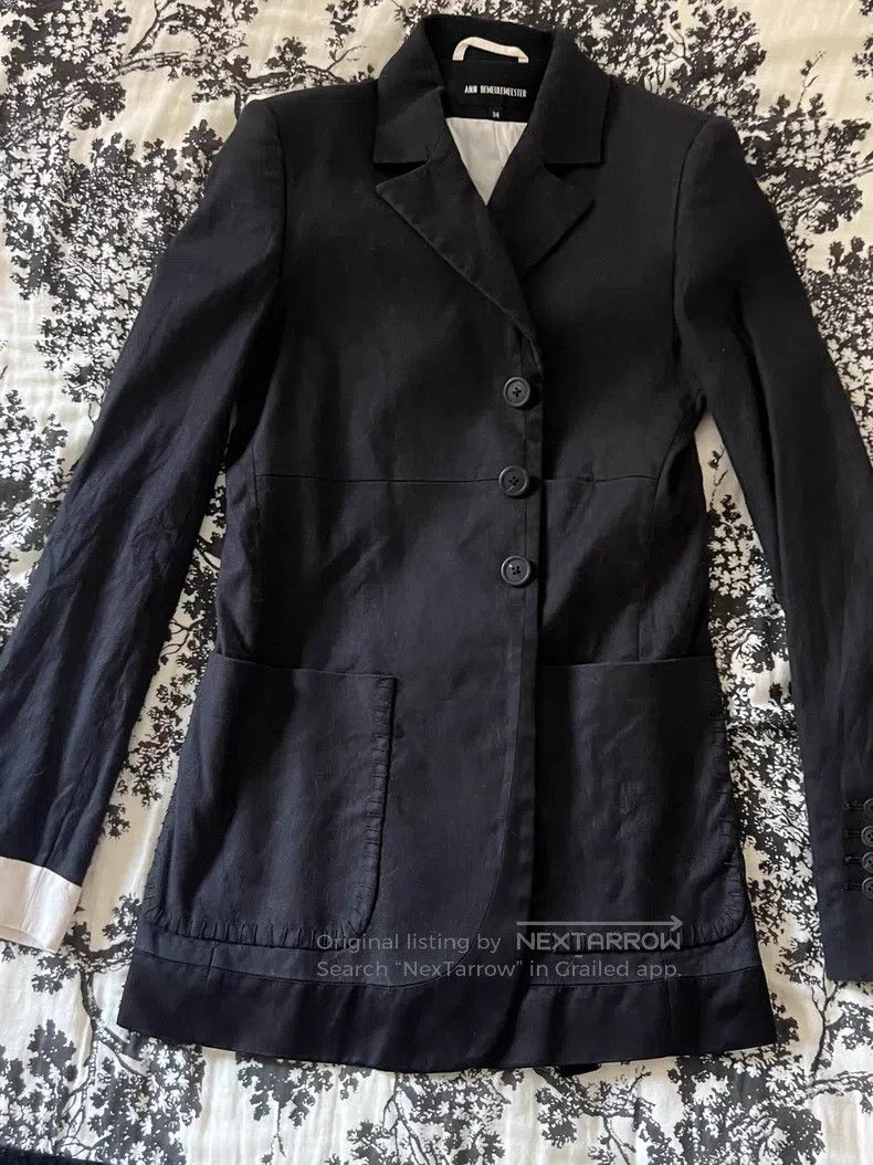 Ann Demeulemeester Ann Demeulemeester Avant-garde Designer Brand Suit Jacket Size XXS / US 00 / IT 34 - 2 Thumbnail