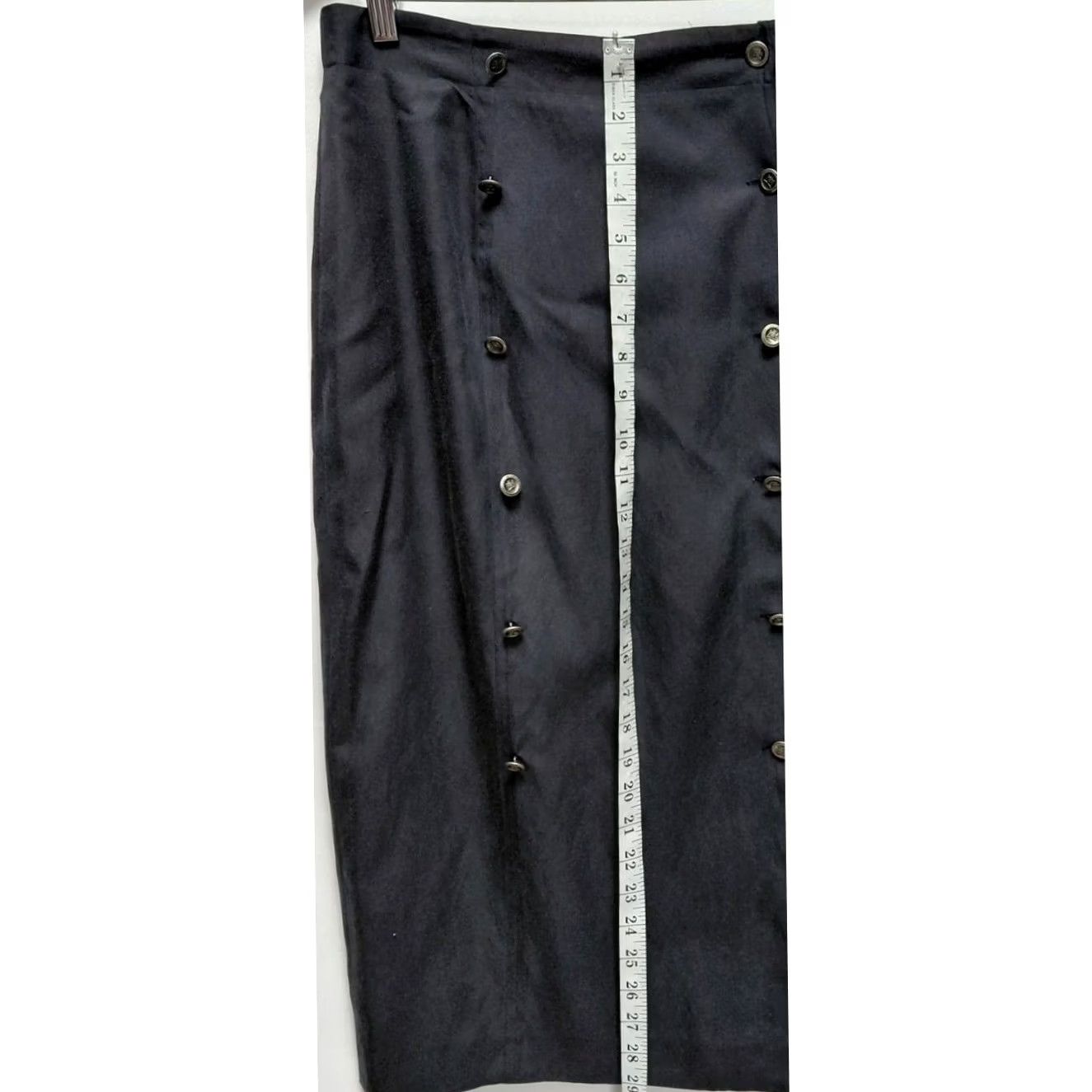 DKNY DKNY Silk Blend Cotton Blend Button Skirt Gray Solid Regular Size 12 Women Midi A-Line Buttoned Dry Clean Only 12 Womens Size 34" / US 12 / IT 48 - 7 Thumbnail