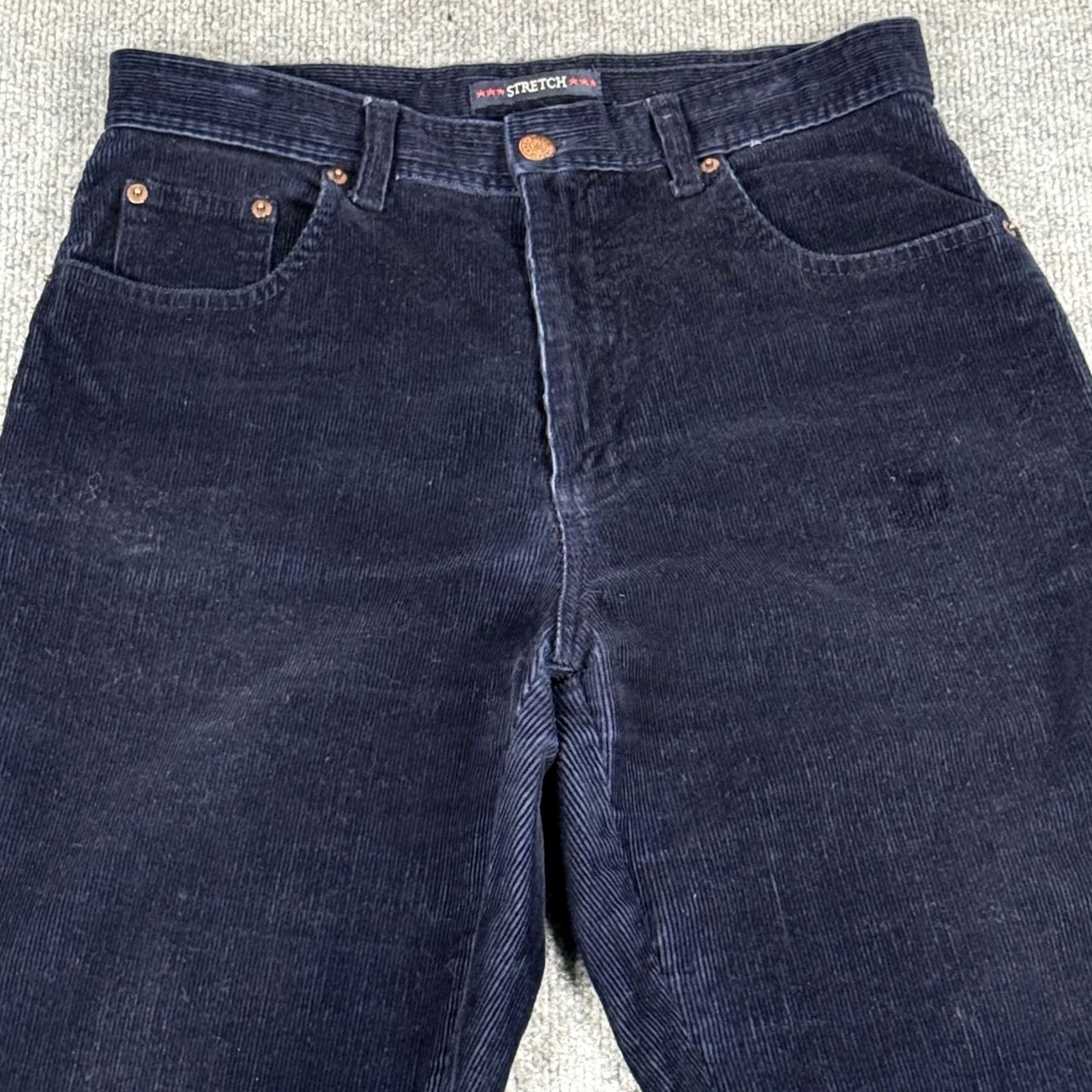 Bill Blass VINTAGE Bill Blass Jeans Straight Leg Corduroy 8 Navy Blue Women 5-Pocket Stretch Fall Winter 80s 90s Y2K Size 30" / US 8 / IT 44 - 3 Thumbnail
