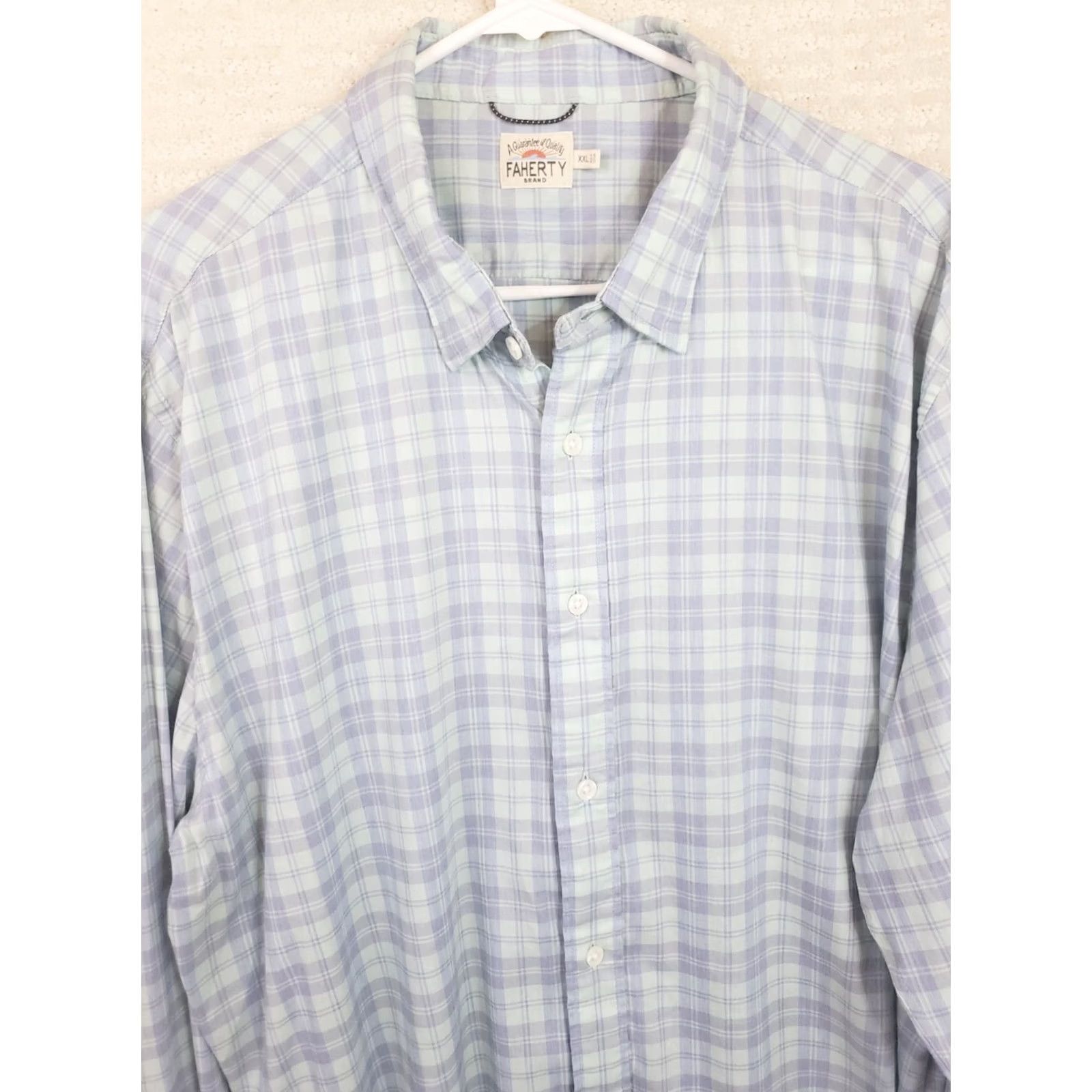 Faherty FAHERTY Button-Up Shirt 2XL Multicolor Plaid Long Sleeve Cotton Blend Pocketed Casual Workwear Daywear Mens Regular Shirt Size US XXL / EU 58 / 5 - 4 Thumbnail