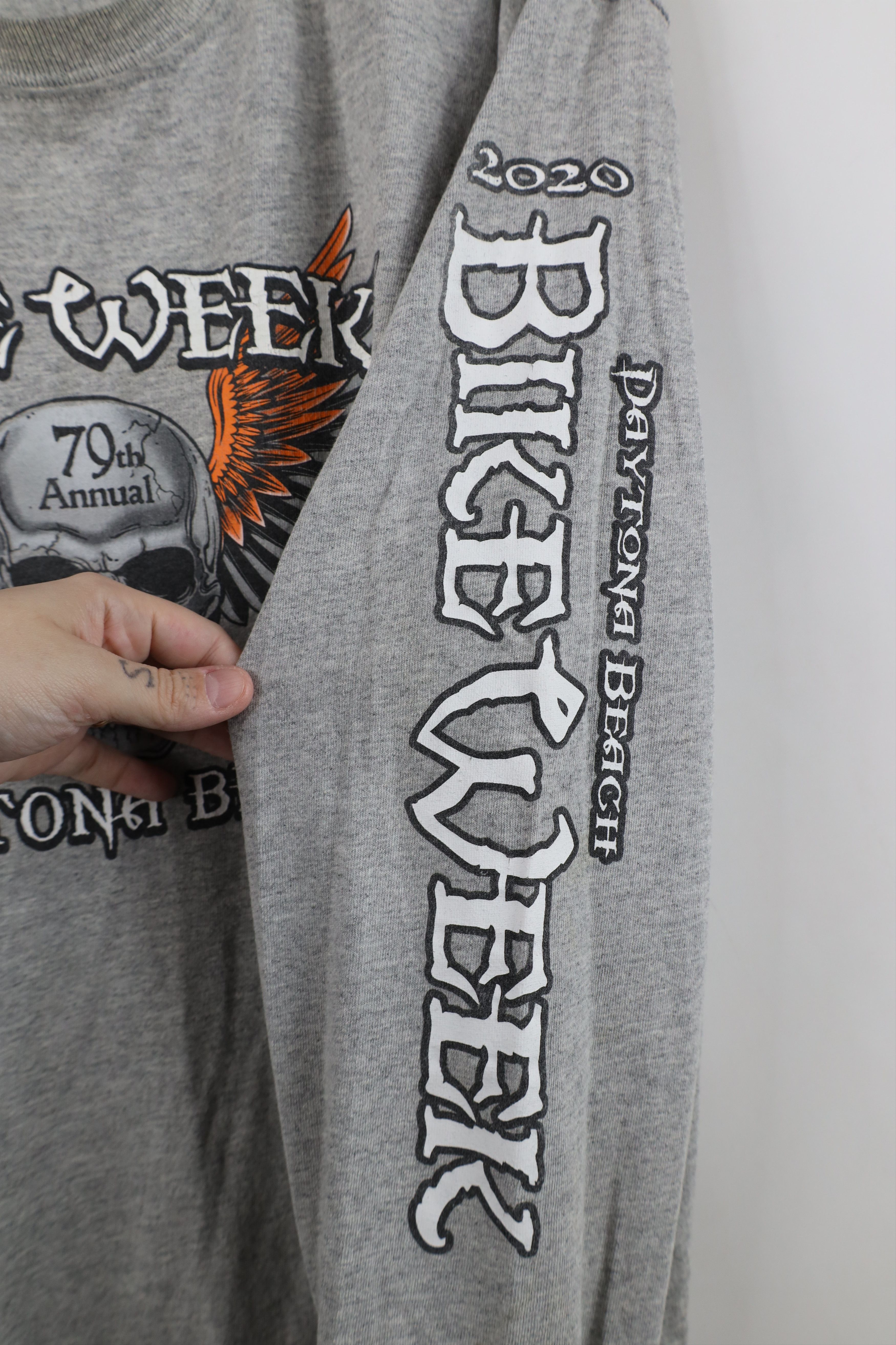 Vintage Y2K Beach Bike Week Skull Crossbones Long Sleeve Shirt Size US L / EU 52-54 / 3 - 7 Thumbnail