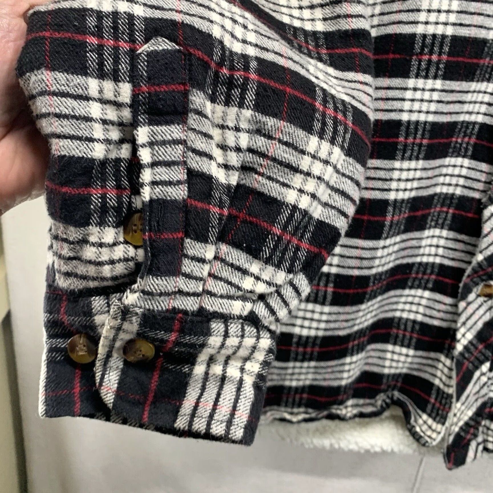 Vintage VINTAGE Men's Sherpa Lined Button Front Plaid Jacket Heavyweight Work Wear Large Size US L / EU 52-54 / 3 - 5 Thumbnail