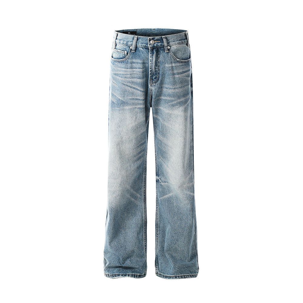 Jean Men's street trend distressed loose gradient washed jeans Size US 32 / EU 48 - 1 Thumbnail