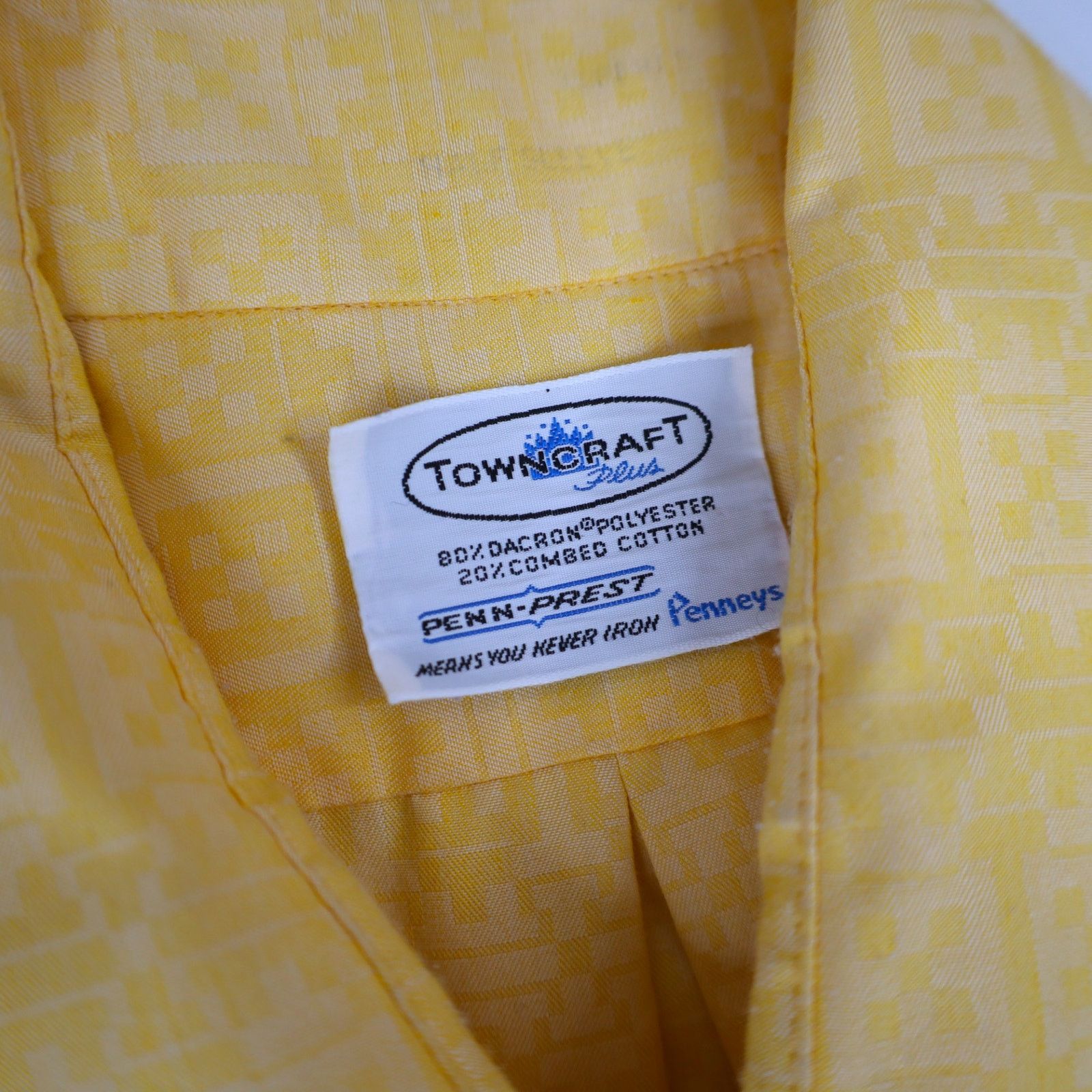 JCPenney × Towncraft × Vintage VTG 70s Pennys Towncraft Polyester Design Button Up Shirt Size US L / EU 52-54 / 3 - 7 Thumbnail