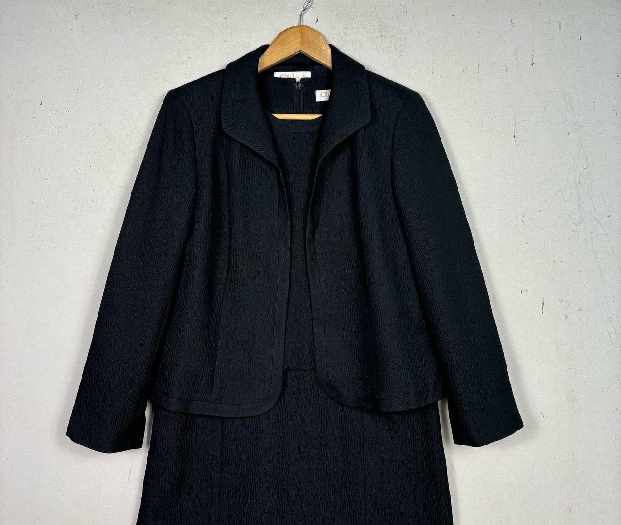 Chloe Chloe Formal Black Suit Set Jacket & Dress Crepe Knit Size M / US 6-8 / IT 42-44 - 10 Thumbnail